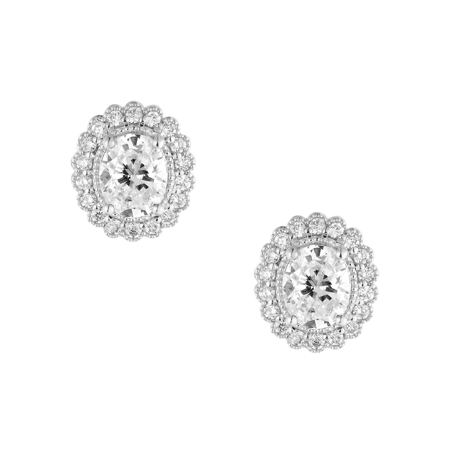 14K White Gold Lab Grown Diamond Stud Earrings MZ5204