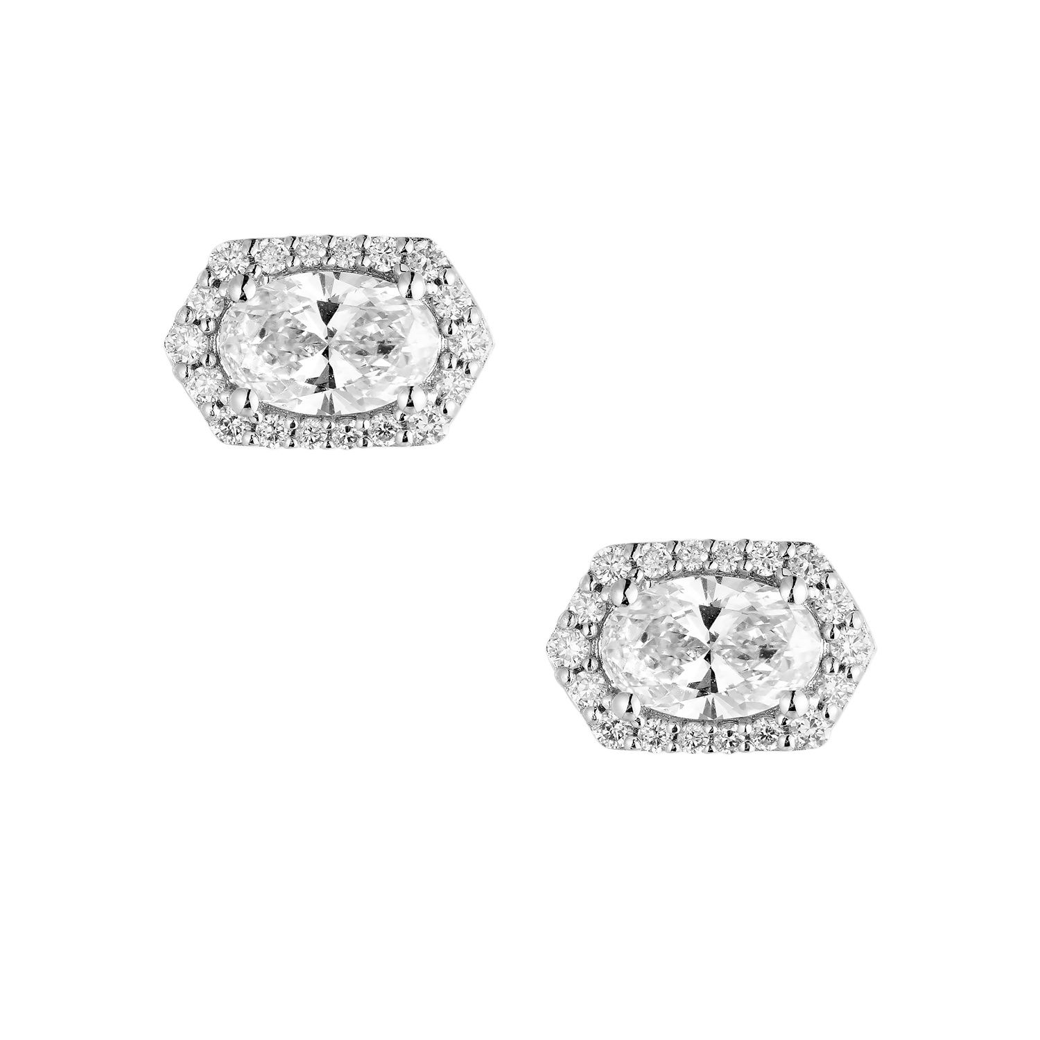 14K White Gold Lab Grown Diamond Stud Earrings MZ6119