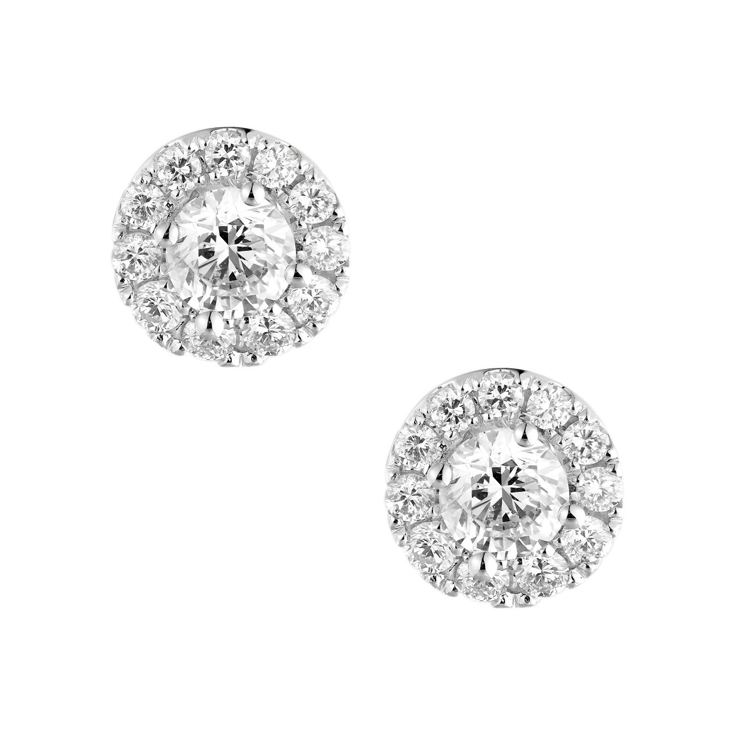 14K White Gold Lab Grown Diamond Stud Earrings MZ5395