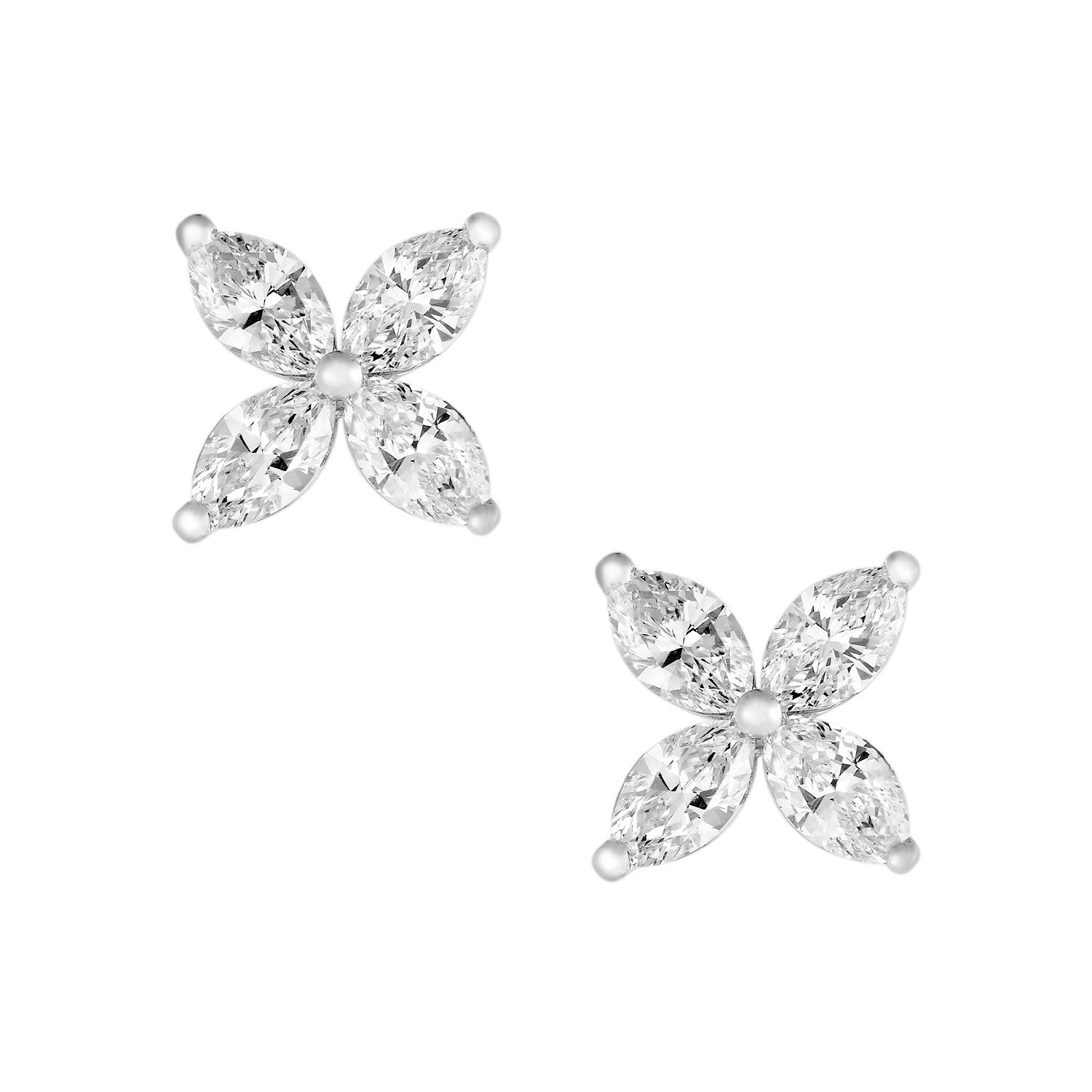 14K White Gold Marquise Lab Grown Diamond Stud Earrings MZ5449
