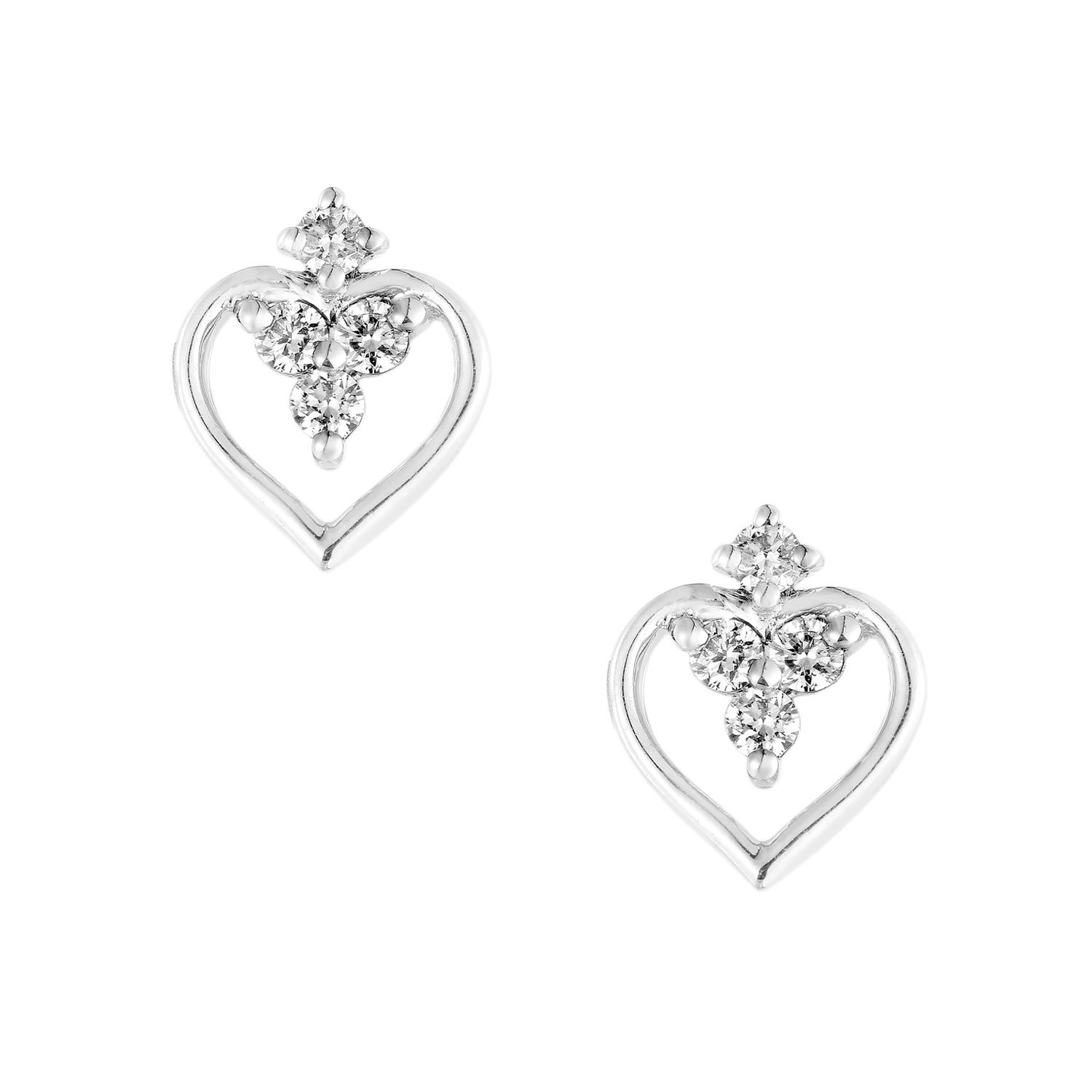 14K White Gold Lab Grown Diamond Stud Earrings MZ10272
