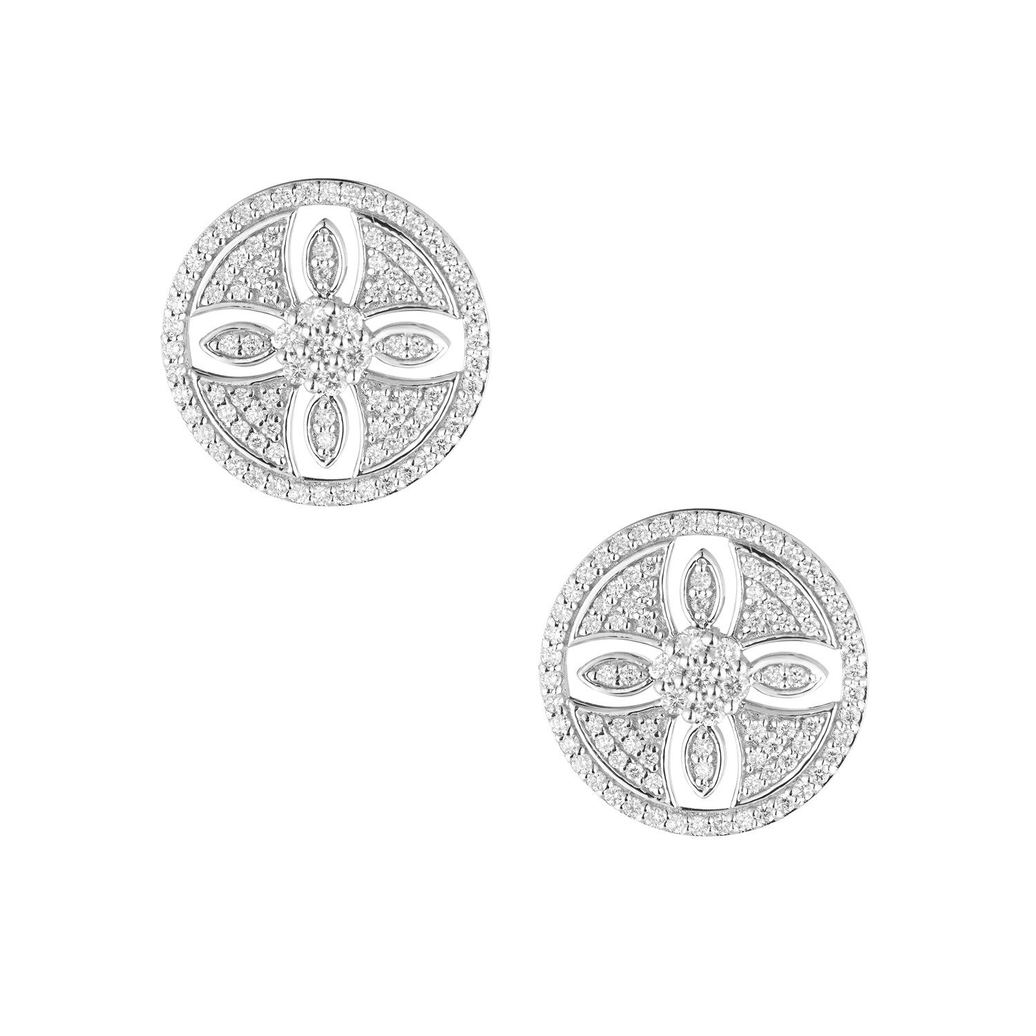 14K White Gold Lab Grown Diamond Stud Earrings MZ10296
