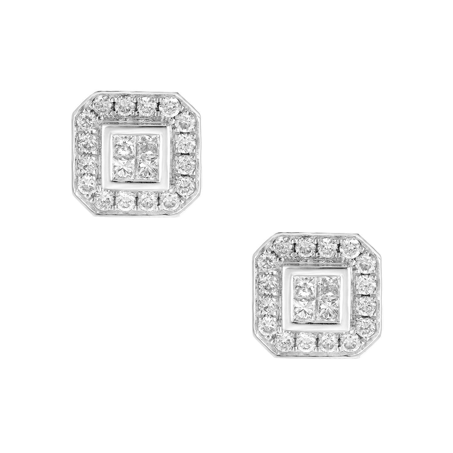 14K White Gold Lab Grown Diamond Stud Earrings MZ6550