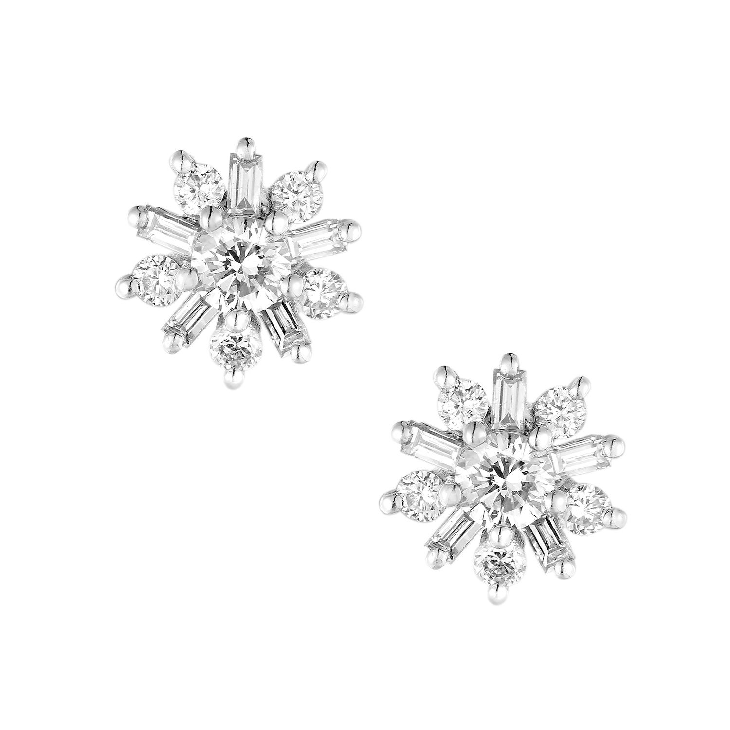 14K White Gold Lab Grown Diamond Stud Earrings MZ10309