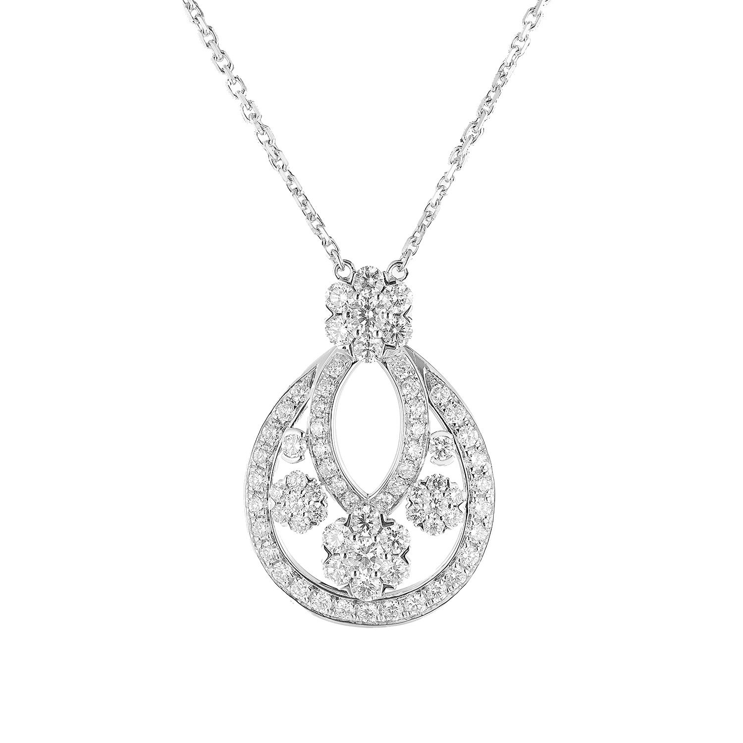 14K White Gold Lab Grown Diamond Necklace MZ2438