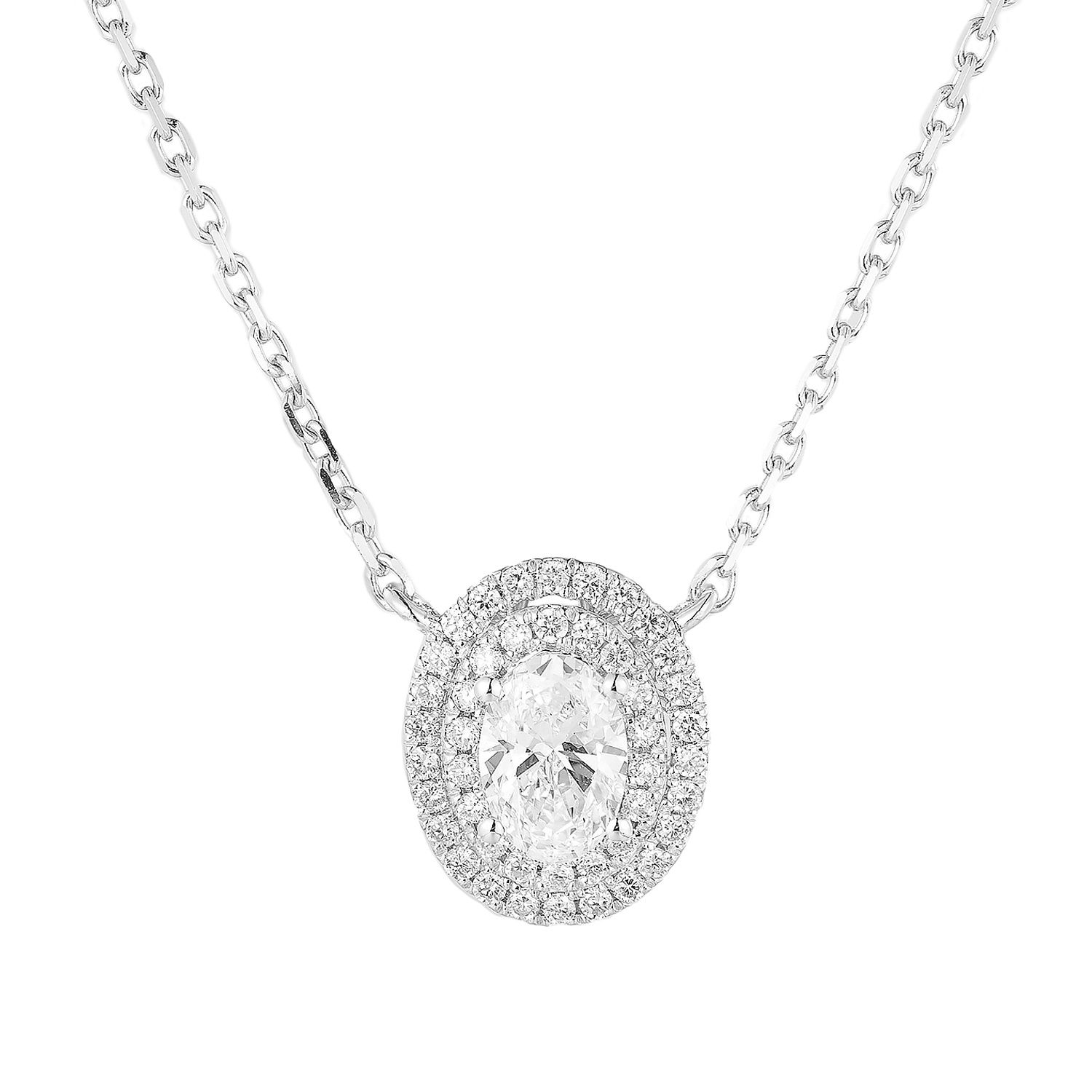 14K White Gold Lab Grown Diamond Necklace MZ9408