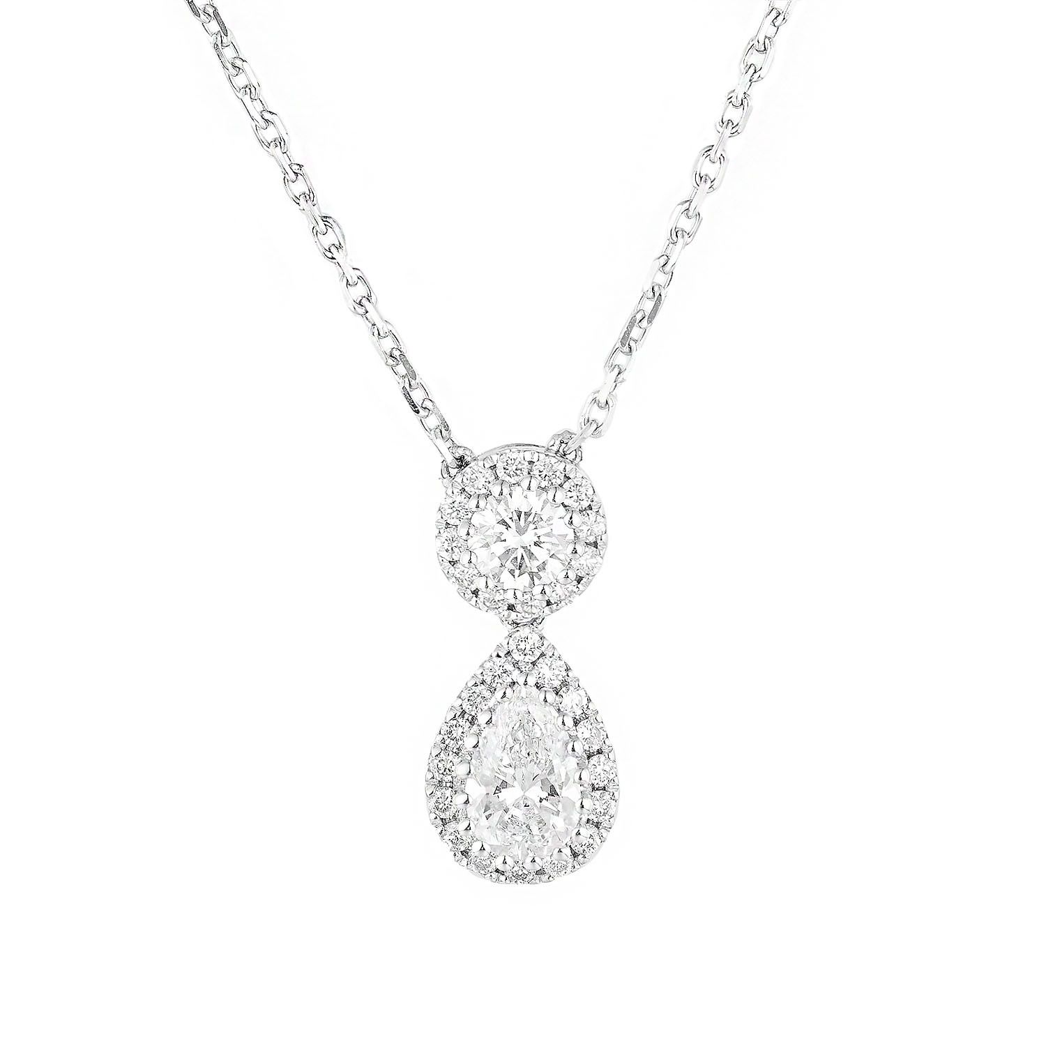 14K White Gold Lab Grown Diamond Necklace MZ61355