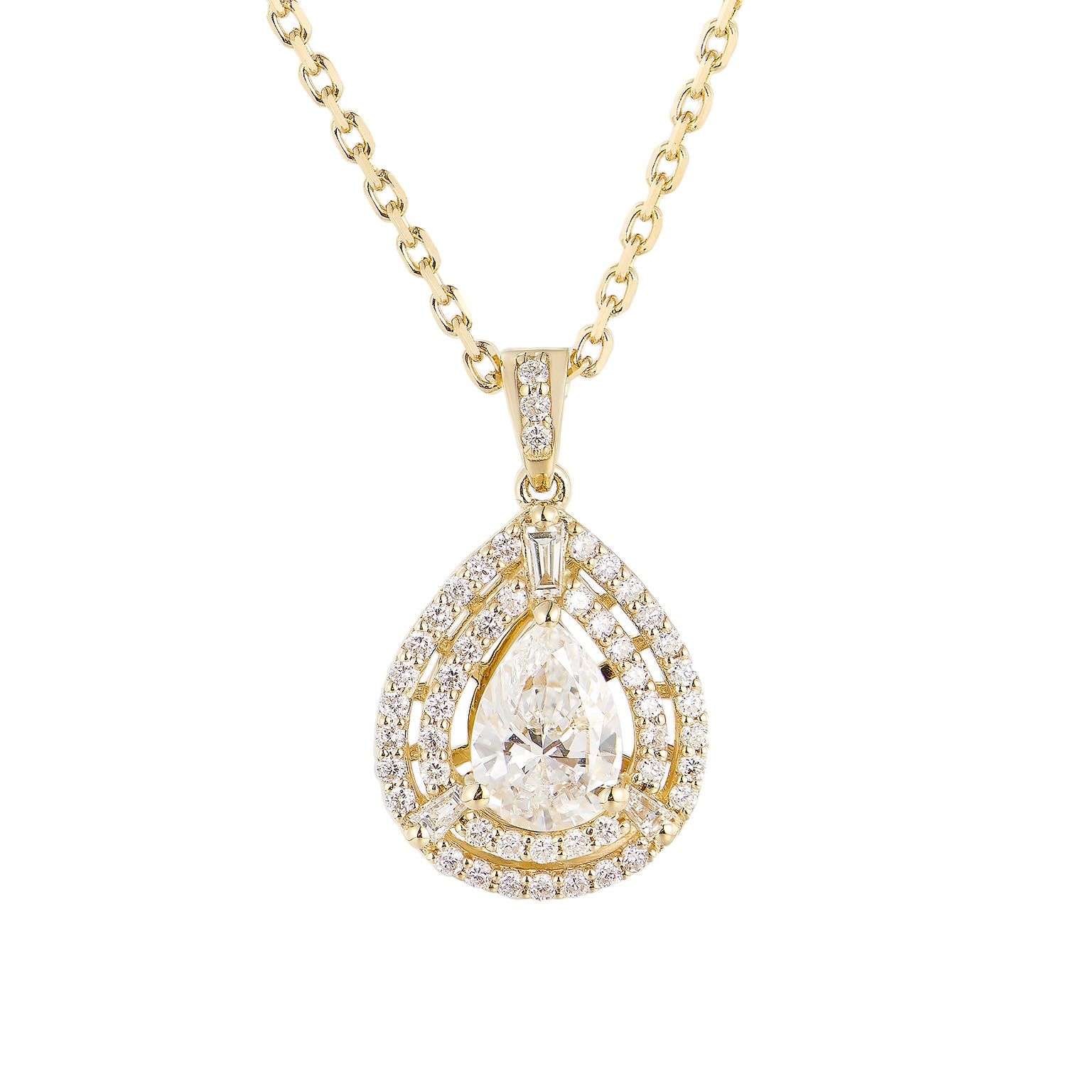 14K Yellow Gold Lab Grown Diamond Necklace MZ61357-1, Colour: Yellow