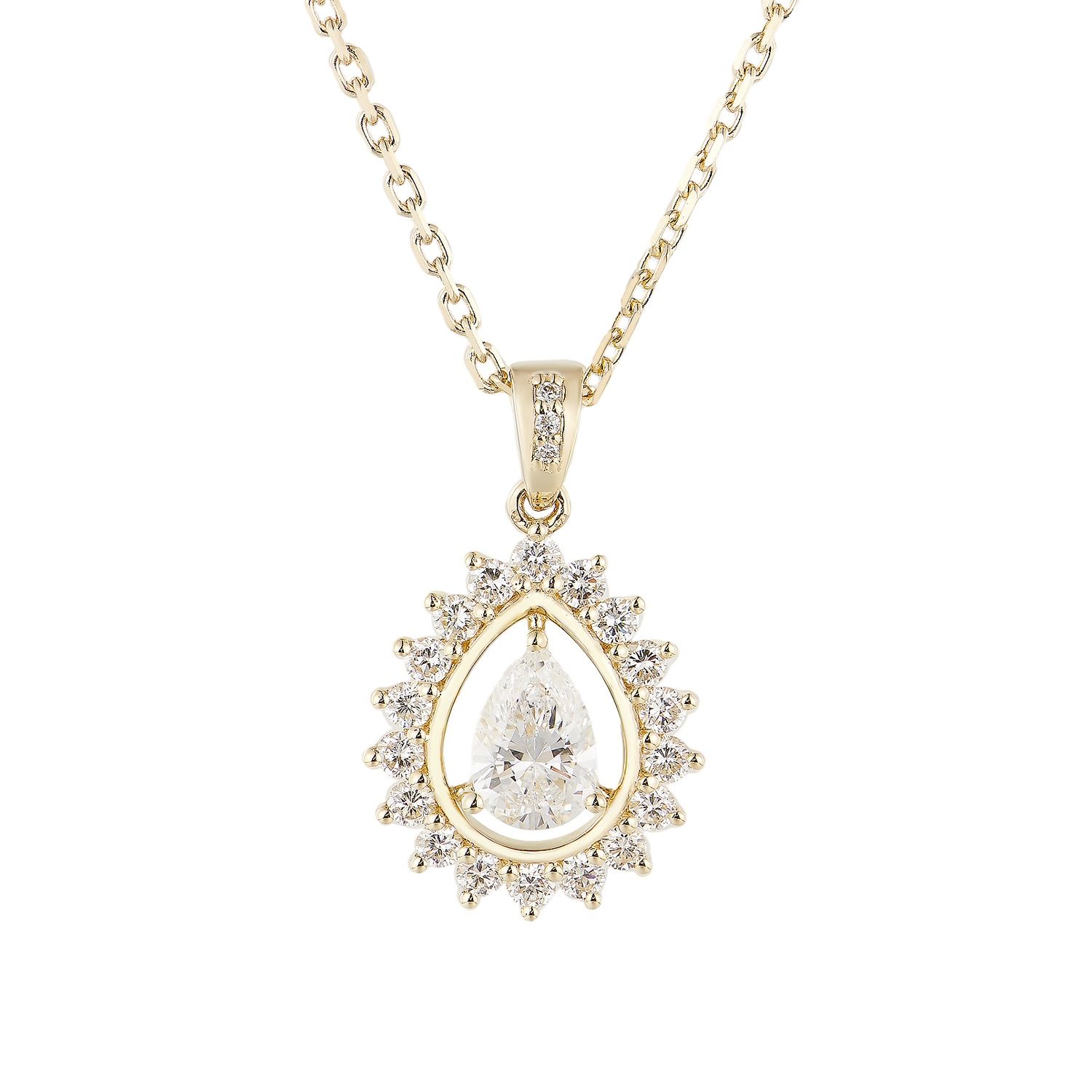 14K Yellow Gold Lab Grown Diamond Necklace MZ71103, Colour: Yellow