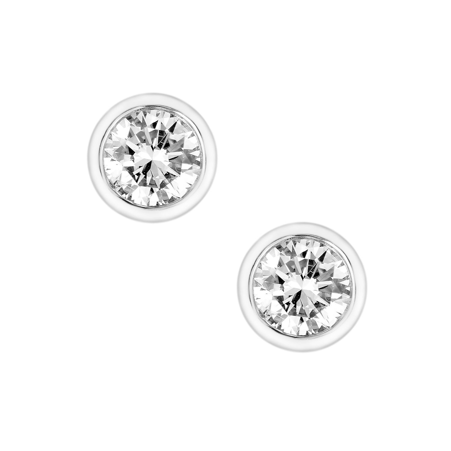 14K White Gold Lab Grown Diamond Stud Earrings MZ297