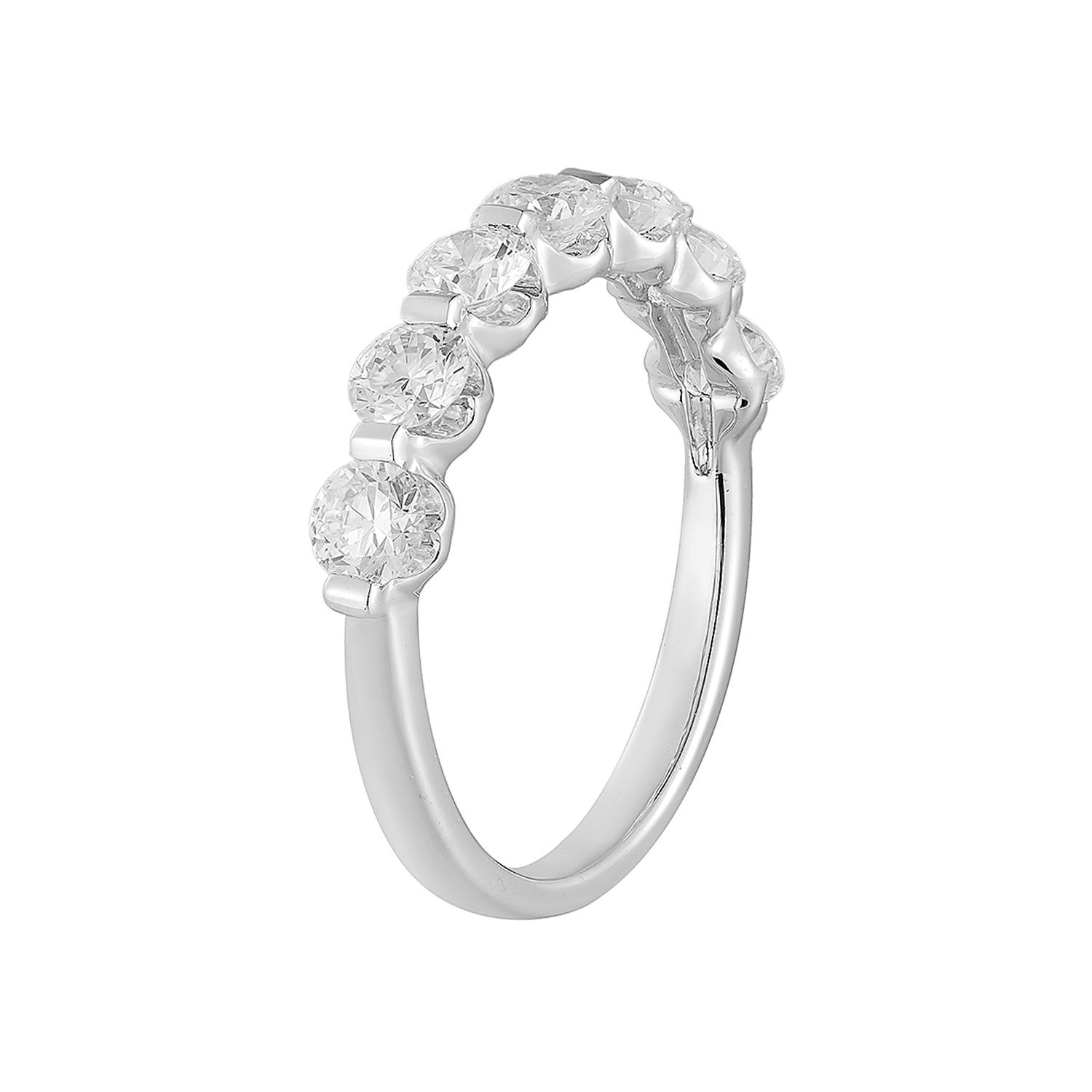 14K White/Yellow Gold Round Lab Grown Diamond Wedding Band MG-29, Colour: 14KWhite-2.48g-1.194ct-LG