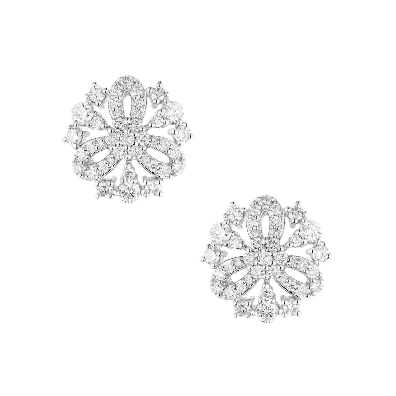 14K White Gold Lab Grown Diamond Stud Earrings MZ10315