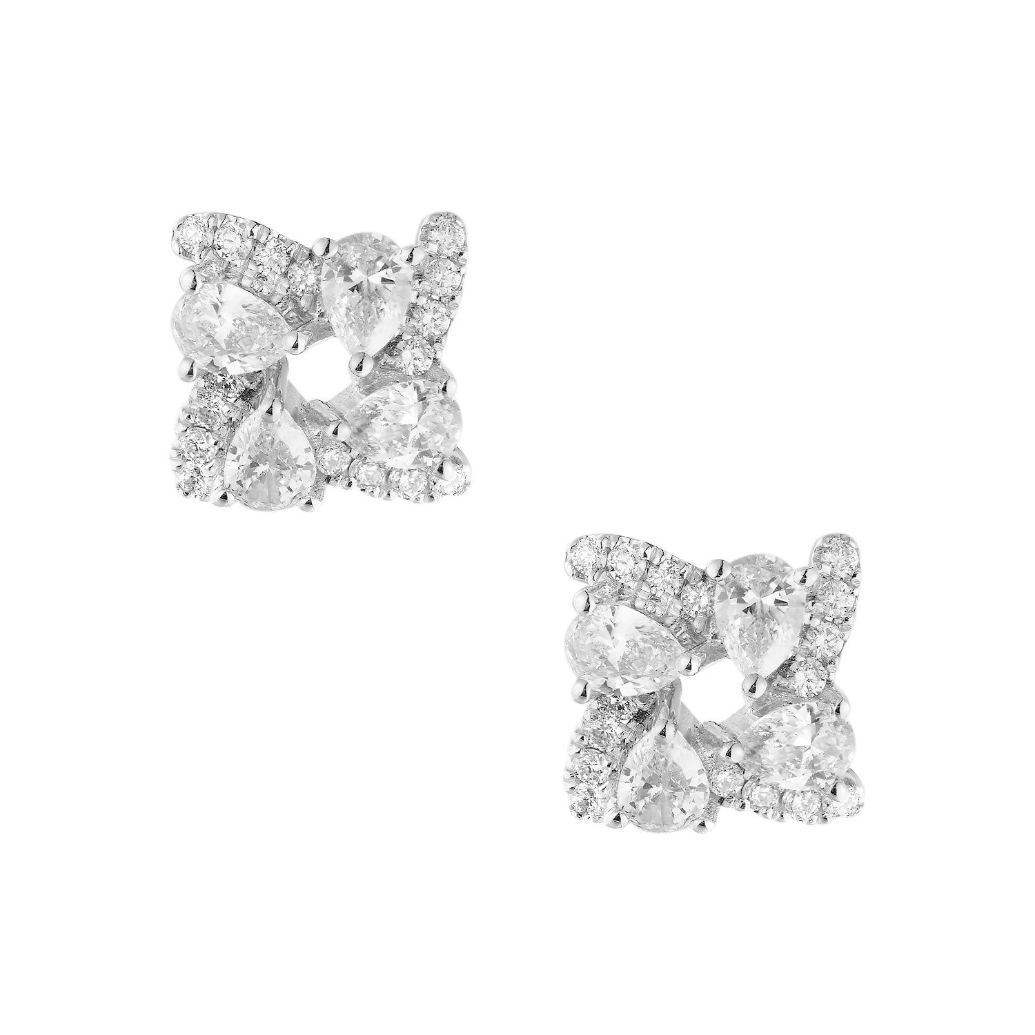 14K White Gold Lab Grown Diamond Stud Earrings MZ10377