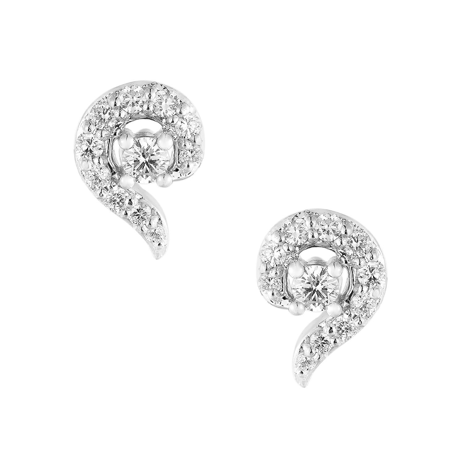 14K White Gold Lab Grown Diamond Stud Earrings MZ10436