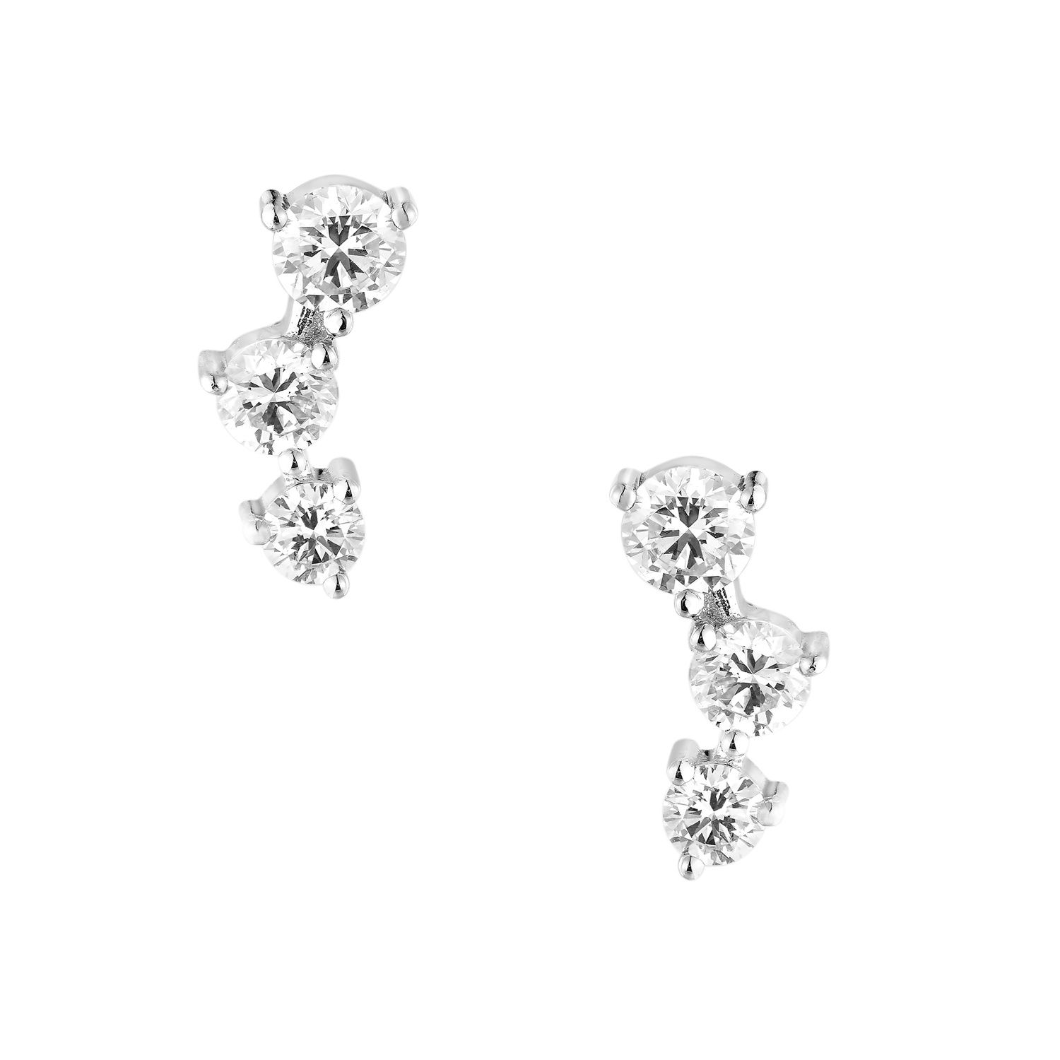 14K White Gold Lab Grown Diamond Stud Earrings MZ10388