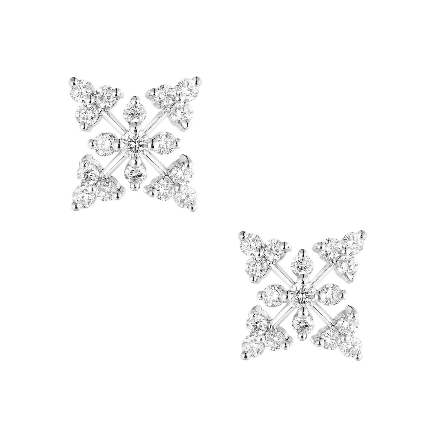 14K White Gold Lab Grown Diamond Stud Earrings MZ10439