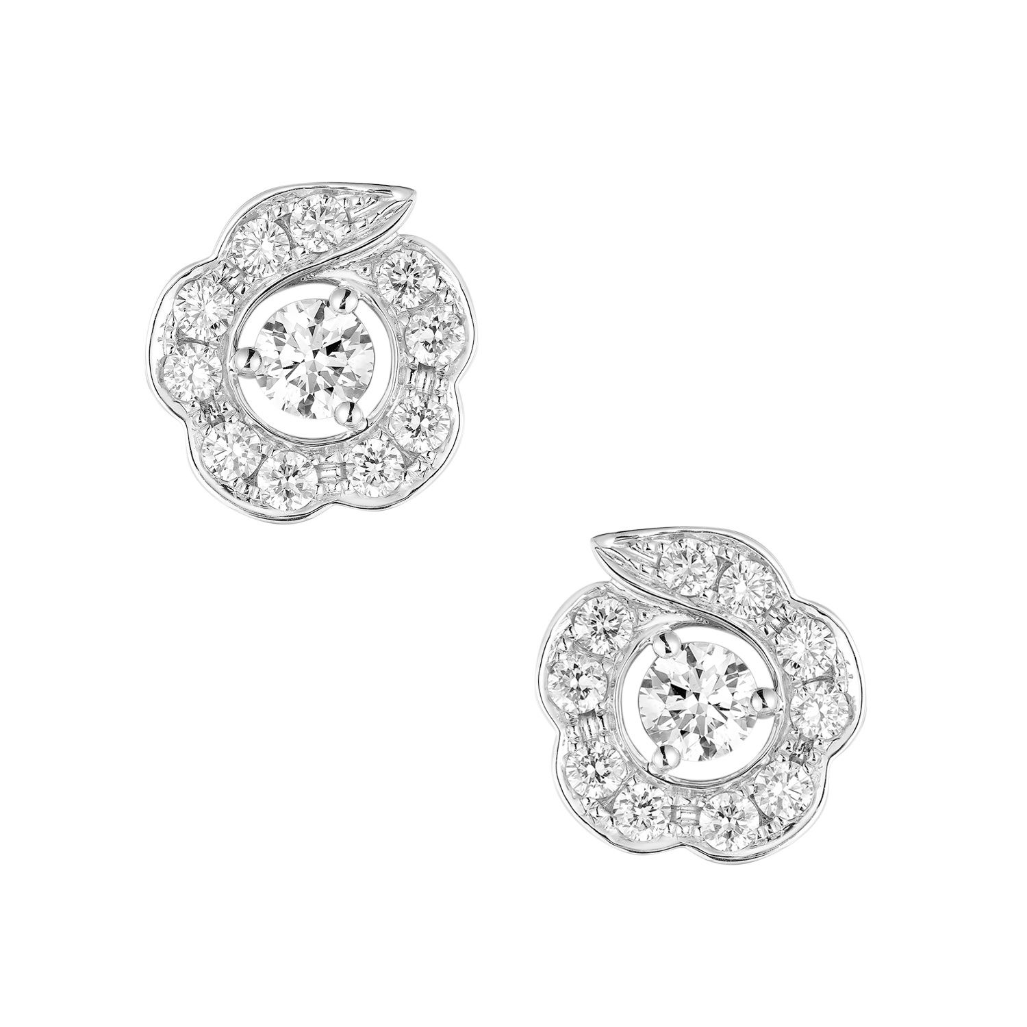 14K White Gold Lab Grown Diamond Stud Earrings MZ10580