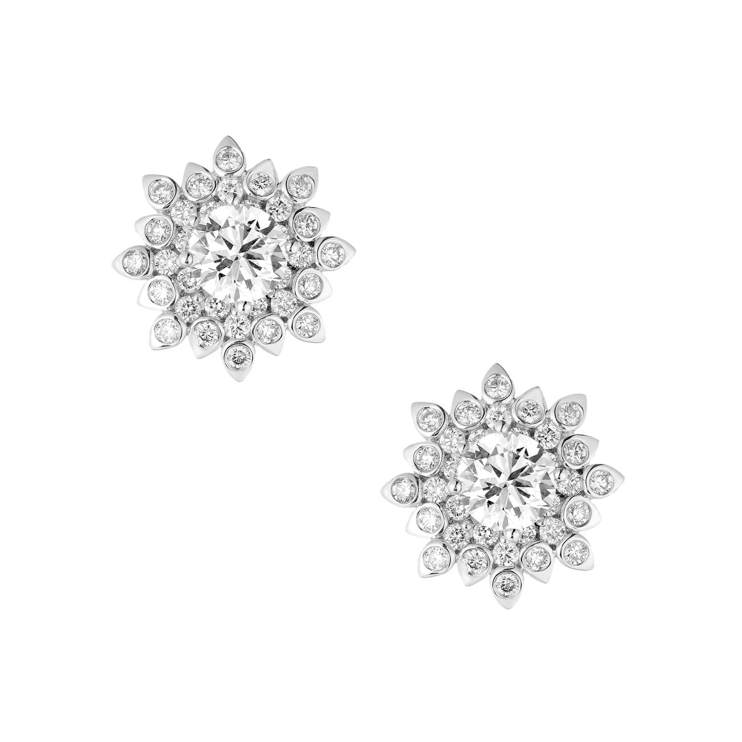 14K White Gold Lab Grown Diamond Stud Earrings MZ10583