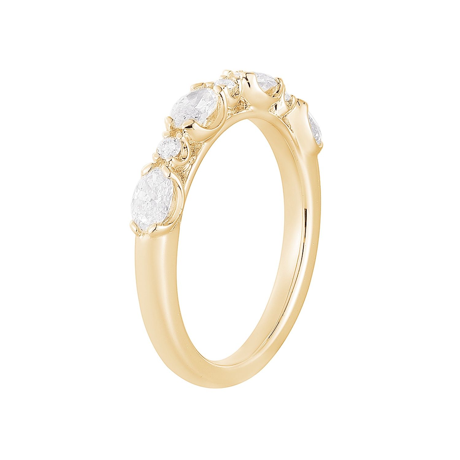 14K White/Yellow  Gold Lab Grown Diamond Wedding Band MG-08, Colour: 14KYellow-3.40g-0.715ct-LG