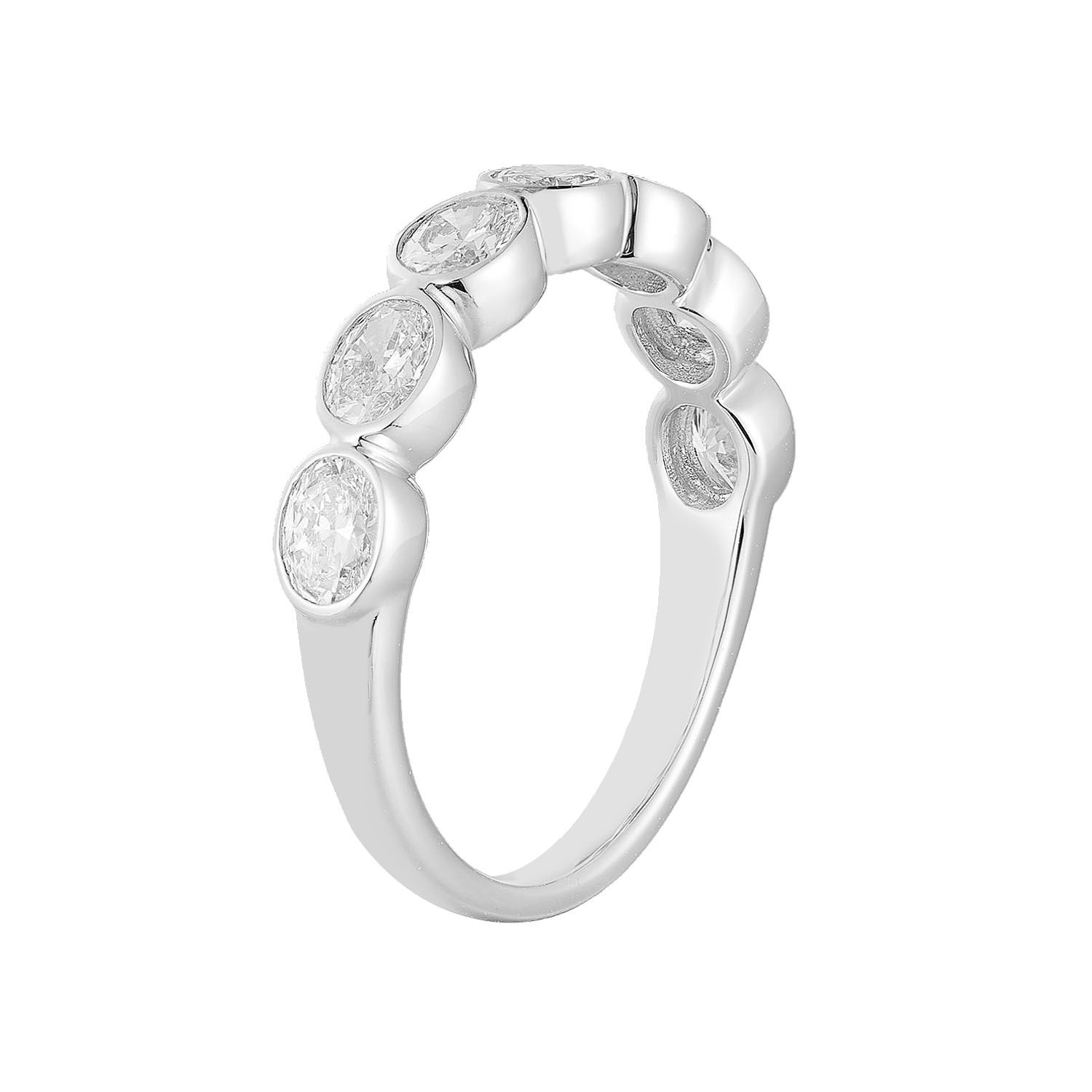 14K White / Yellow Gold Oval Lab Grown Diamond Wedding Band MZ12034-1, Colour: 14KWhite-2.72g-1.111ct-LG