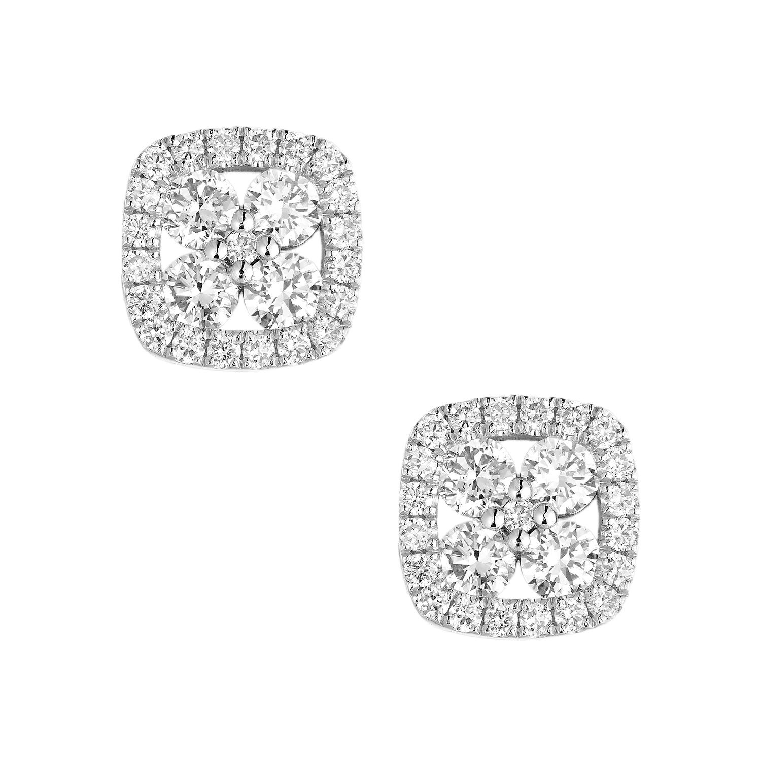 14K White Gold Lab Grown Diamond Stud Earrings MZ9685