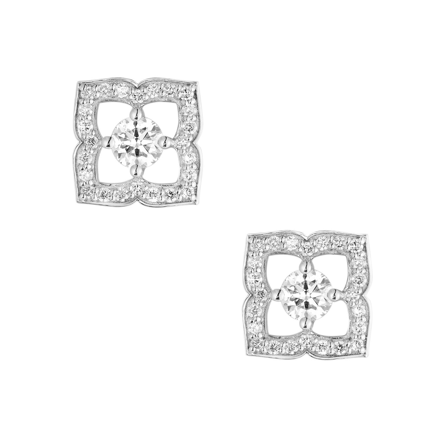 14K White Gold Lab Grown Diamond Stud Earrings MZ9556