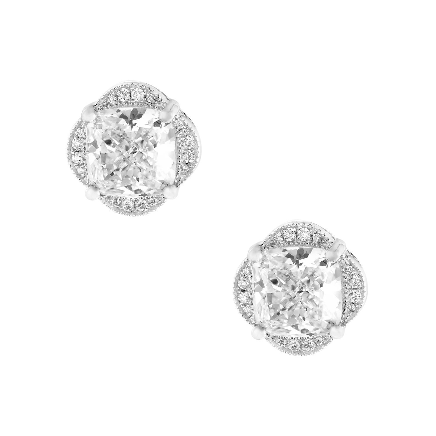 14K White Gold Lab Grown Diamond Stud Earrings MZ9463