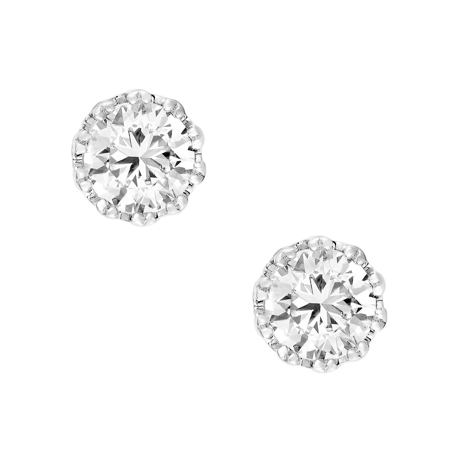 14K White Gold Lab Grown Diamond Stud Earrings MZ10579, Colour: 14KW-4.29g-1.613ct-LG