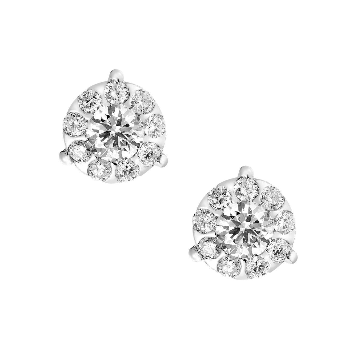 14K White Gold Lab Grown Diamond Stud Earrings MZ10585, Colour: 14KW-4.29g-2.625ct-LG
