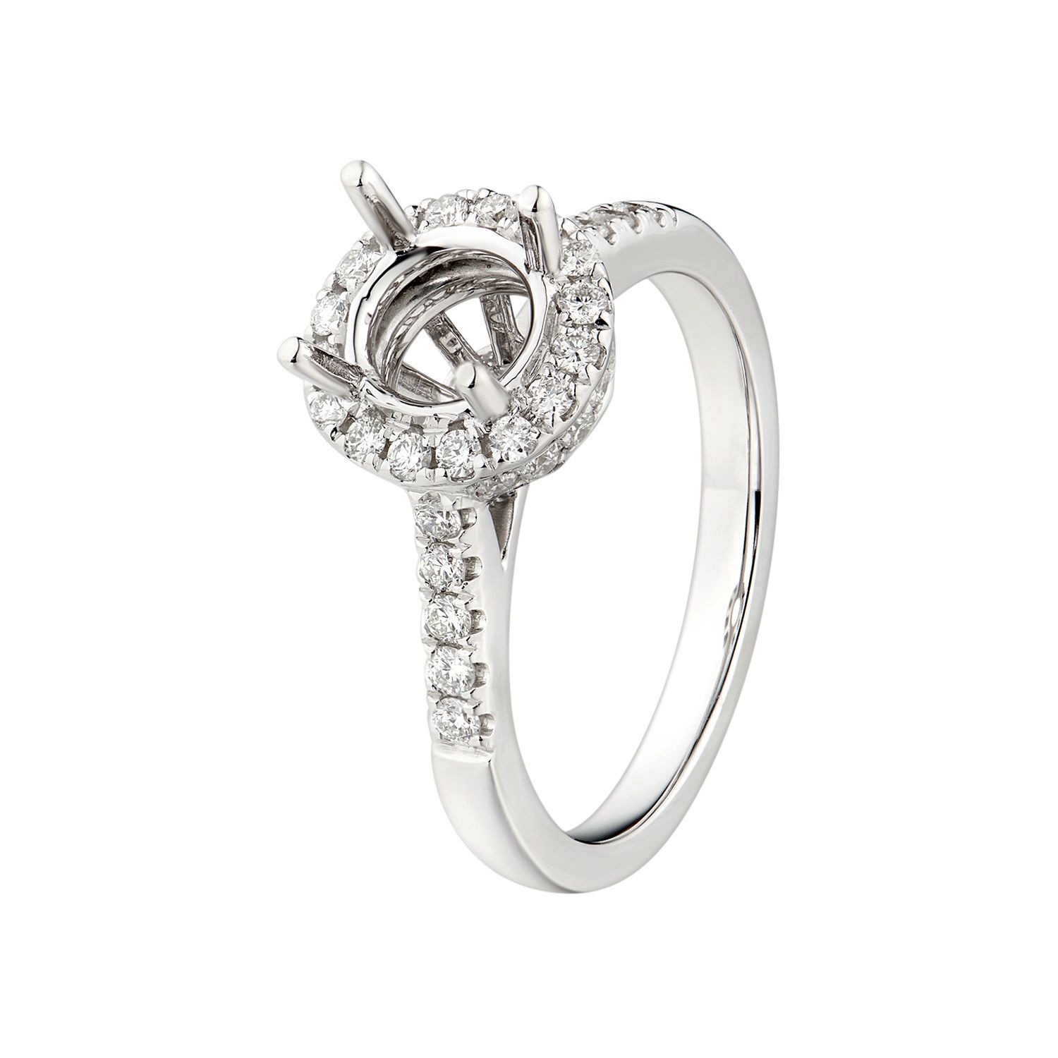 14K White Gold Natural Diamond Engagement Ring MZ5415
