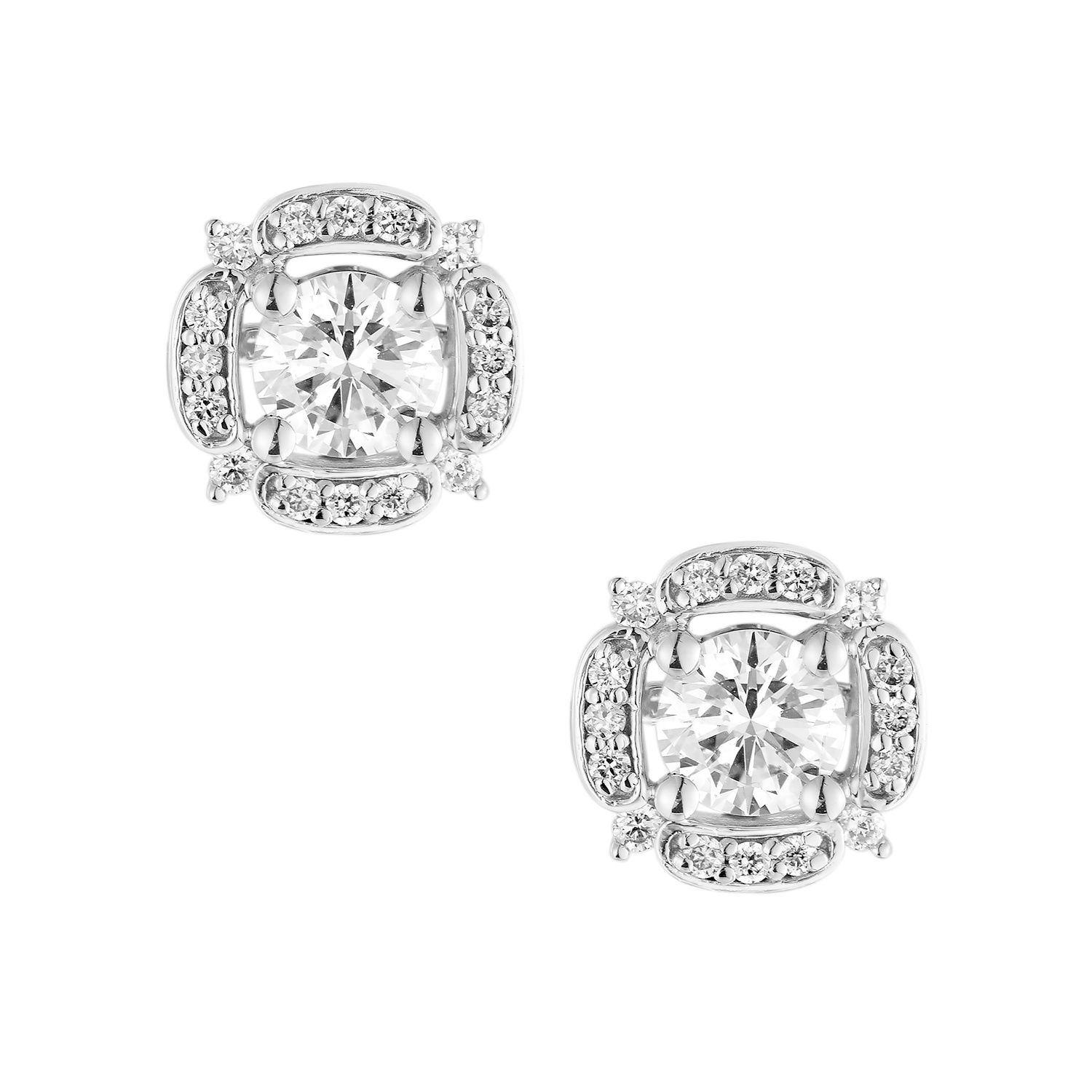 14K White Gold Lab Grown Diamond Stud Earrings MZ9730