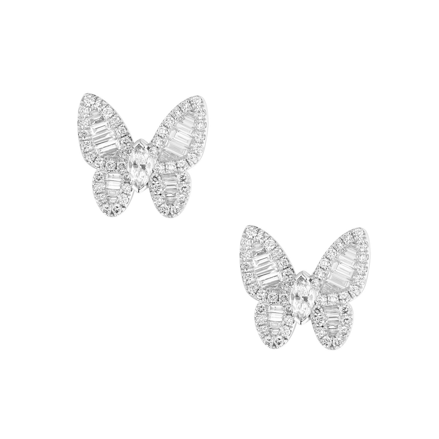 14K White Gold Lab Grown Diamond Stud Earrings MZ9742