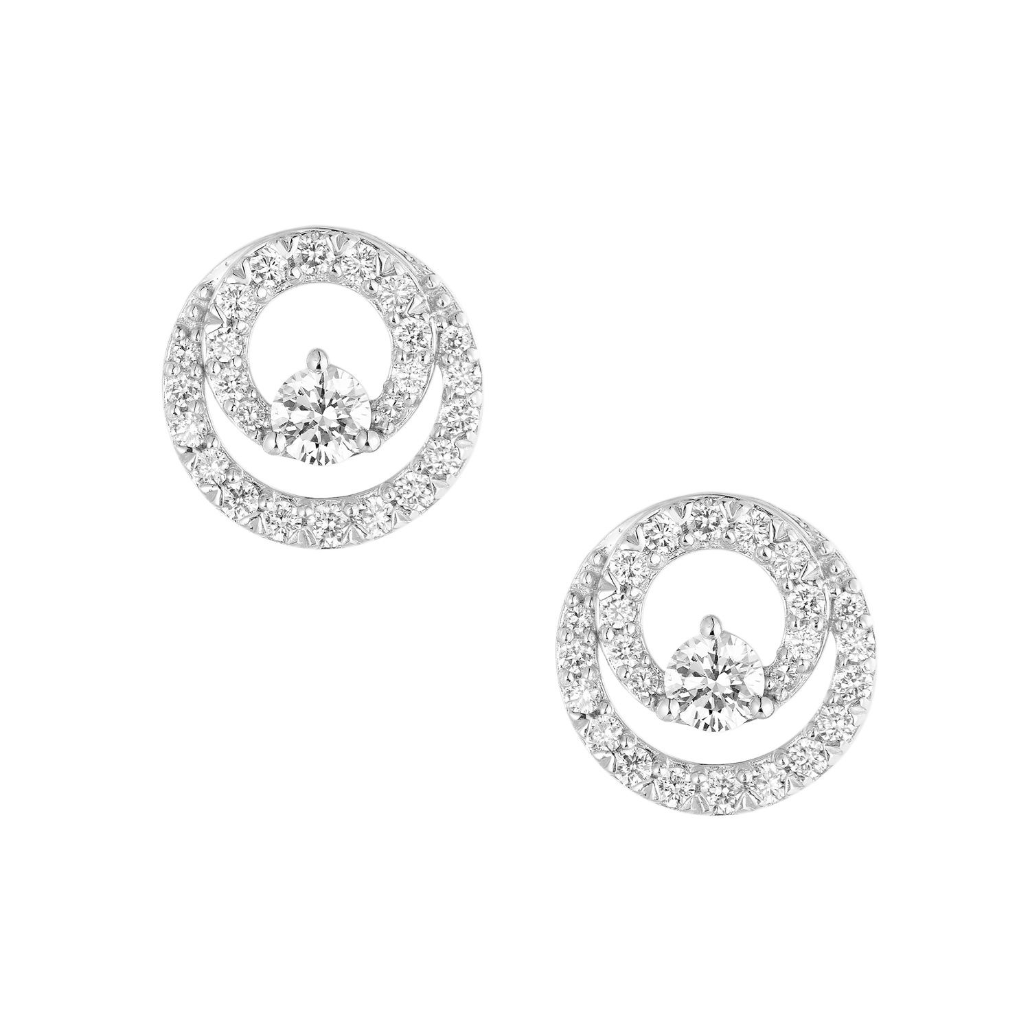 14K White Gold Lab Grown Diamond Stud Earrings MZ9800