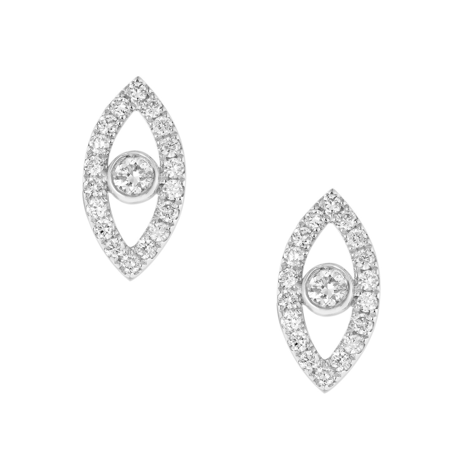 14K White Gold Lab Grown Diamond Stud Earrings MZ9745