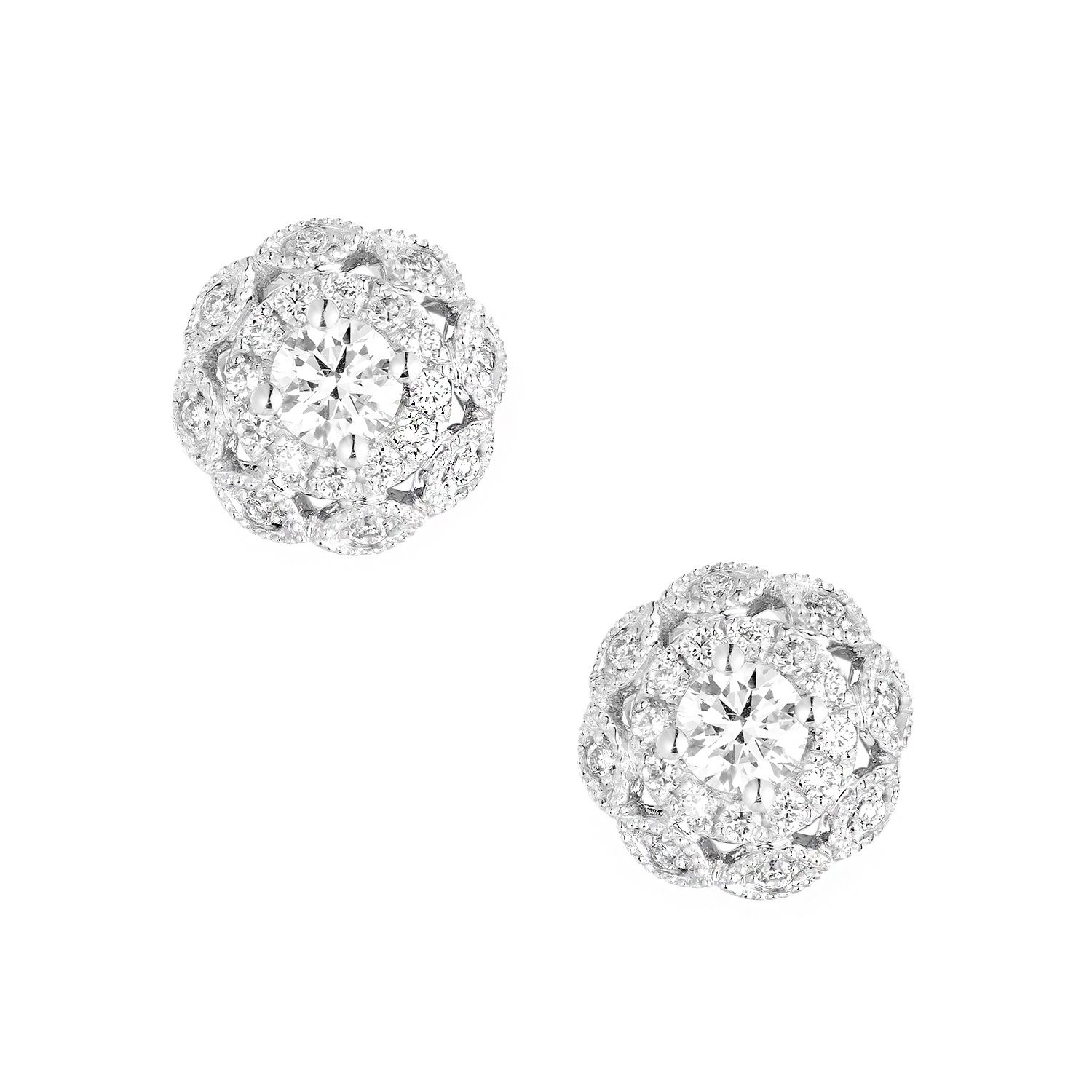 14K White Gold Lab Grown Diamond Stud Earrings MZ9841