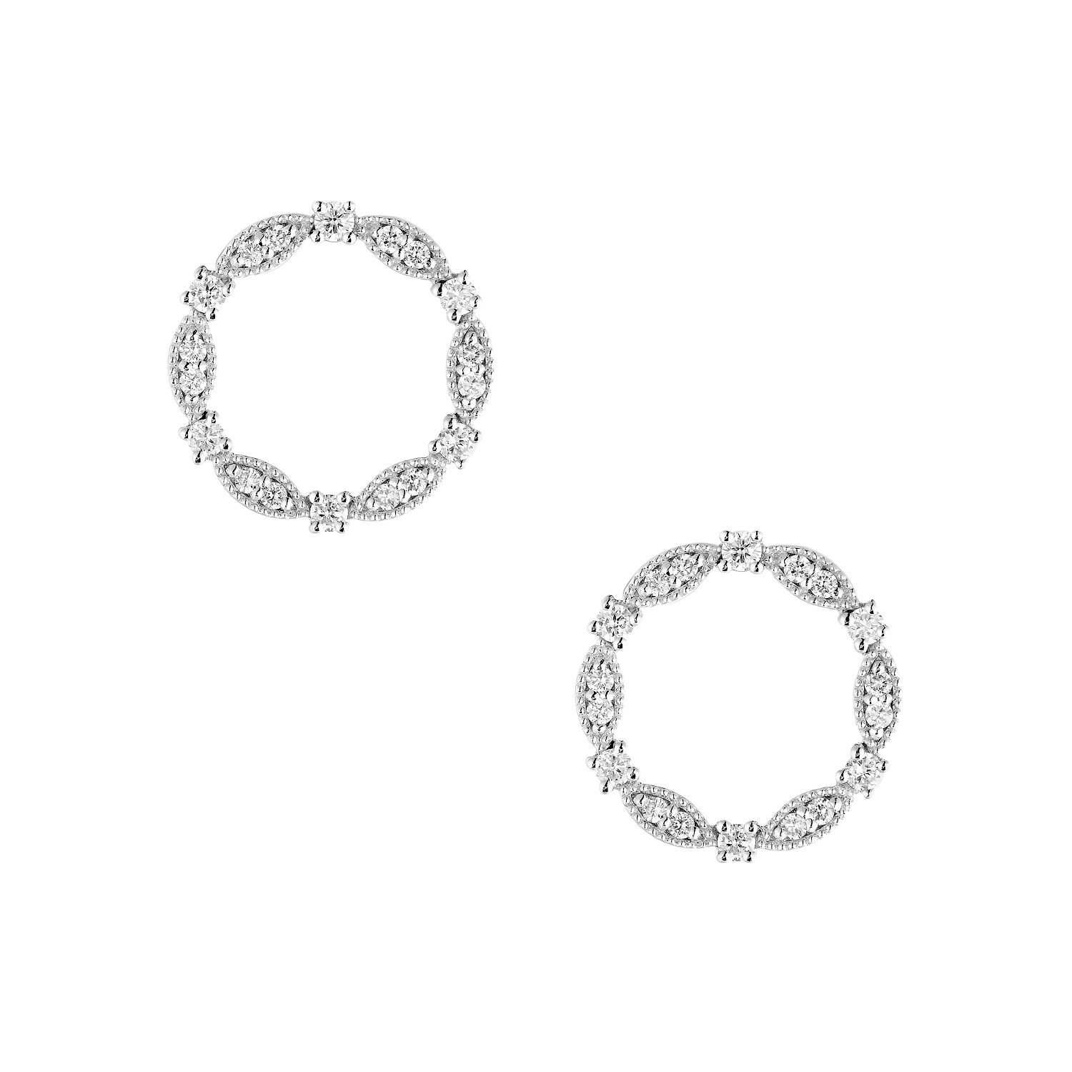14K White Gold Lab Grown Diamond Stud Earrings MZ9905