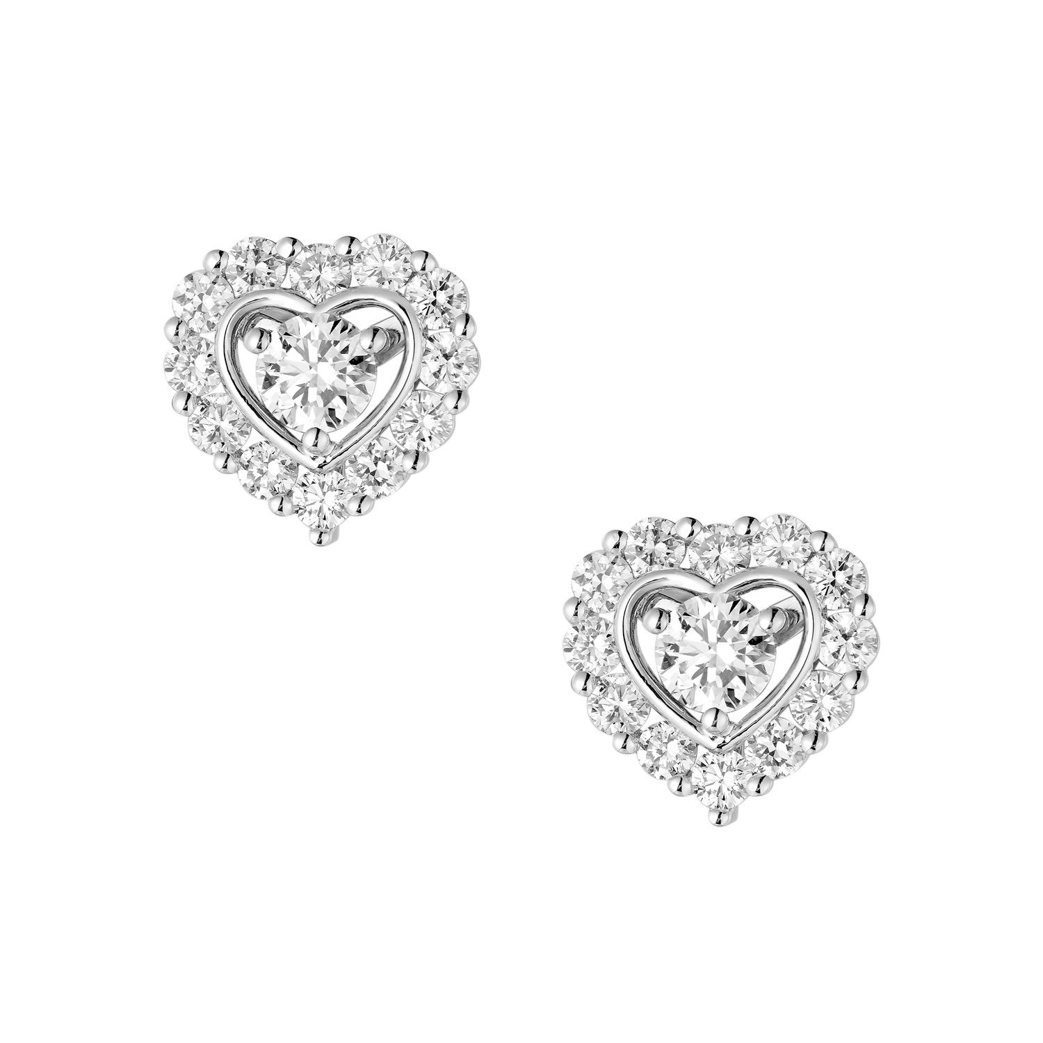 14K White Gold Lab Grown Diamond Stud Earrings MZ10587