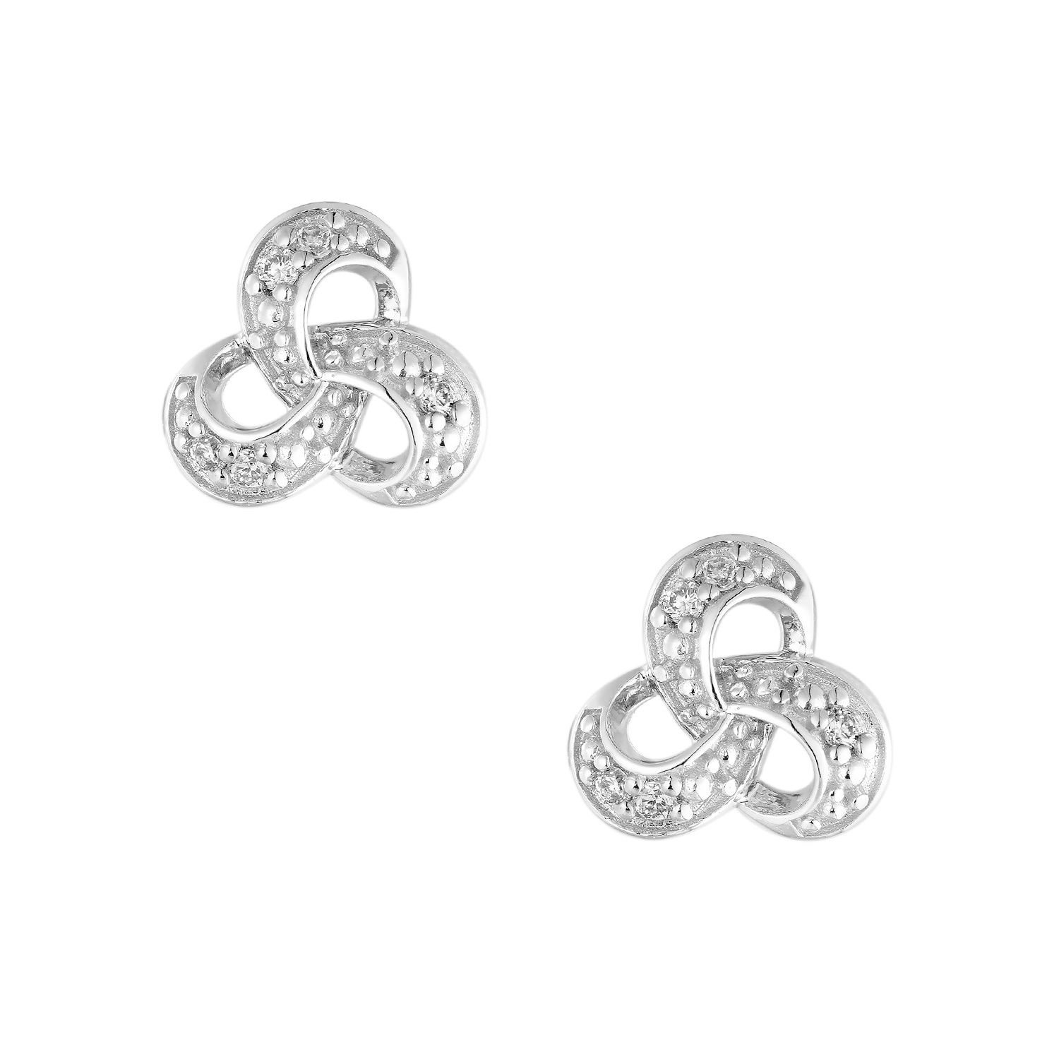14K White Gold Lab Grown Diamond Stud Earrings MZ9908