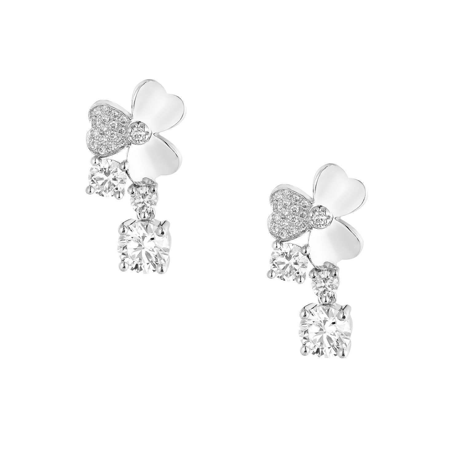 14K White Gold Lab Grown Diamond Stud Earrings MZ10019