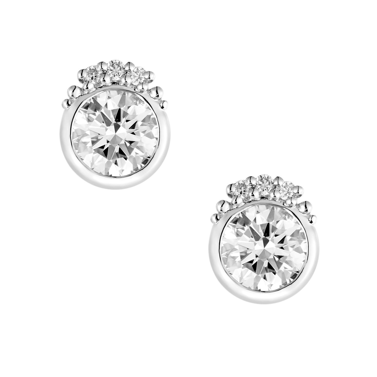 14K White Gold Lab Grown Diamond Stud Earrings MZ10590