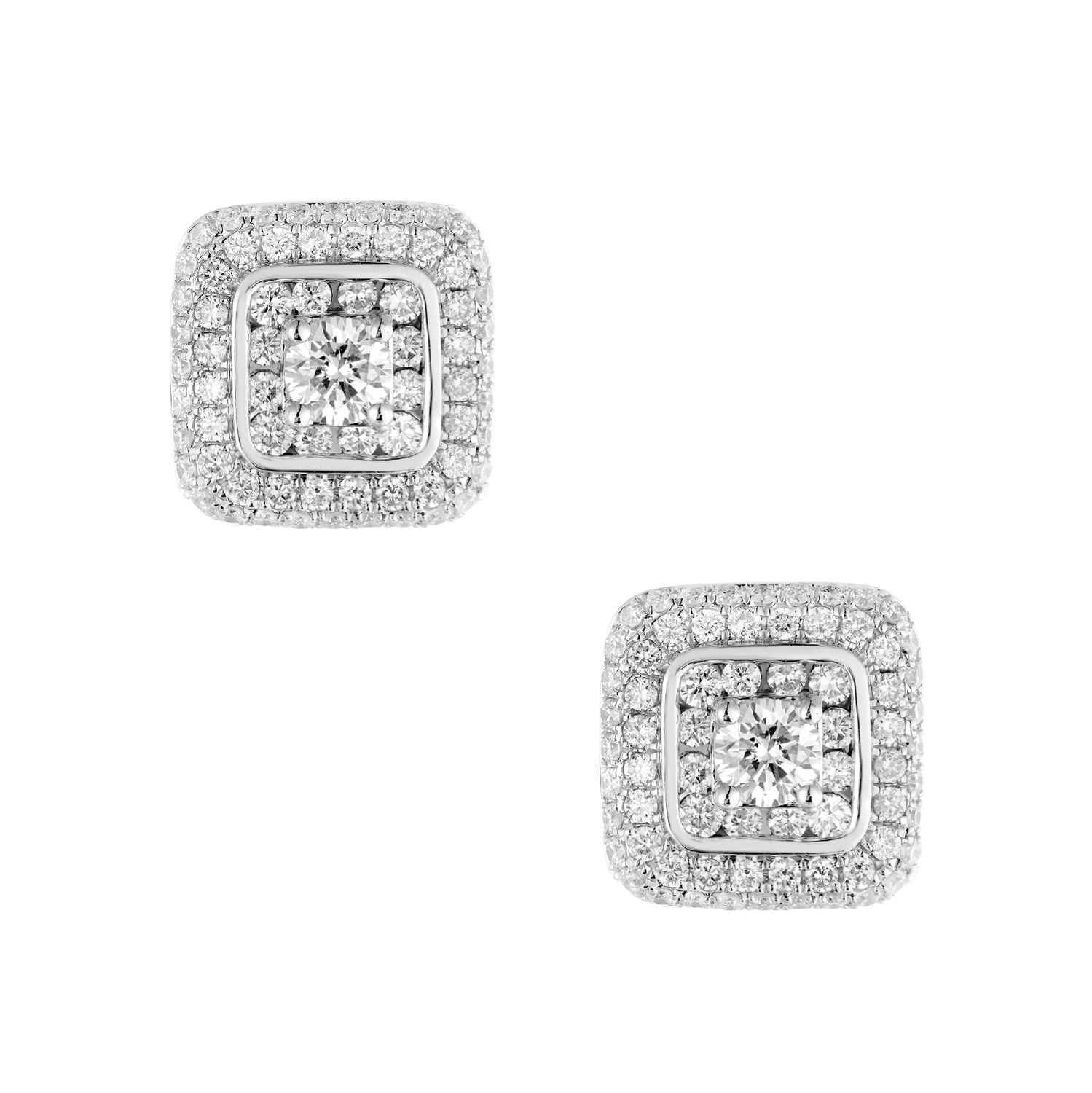 14K White Gold Lab Grown Diamond Stud Earrings MZ10593