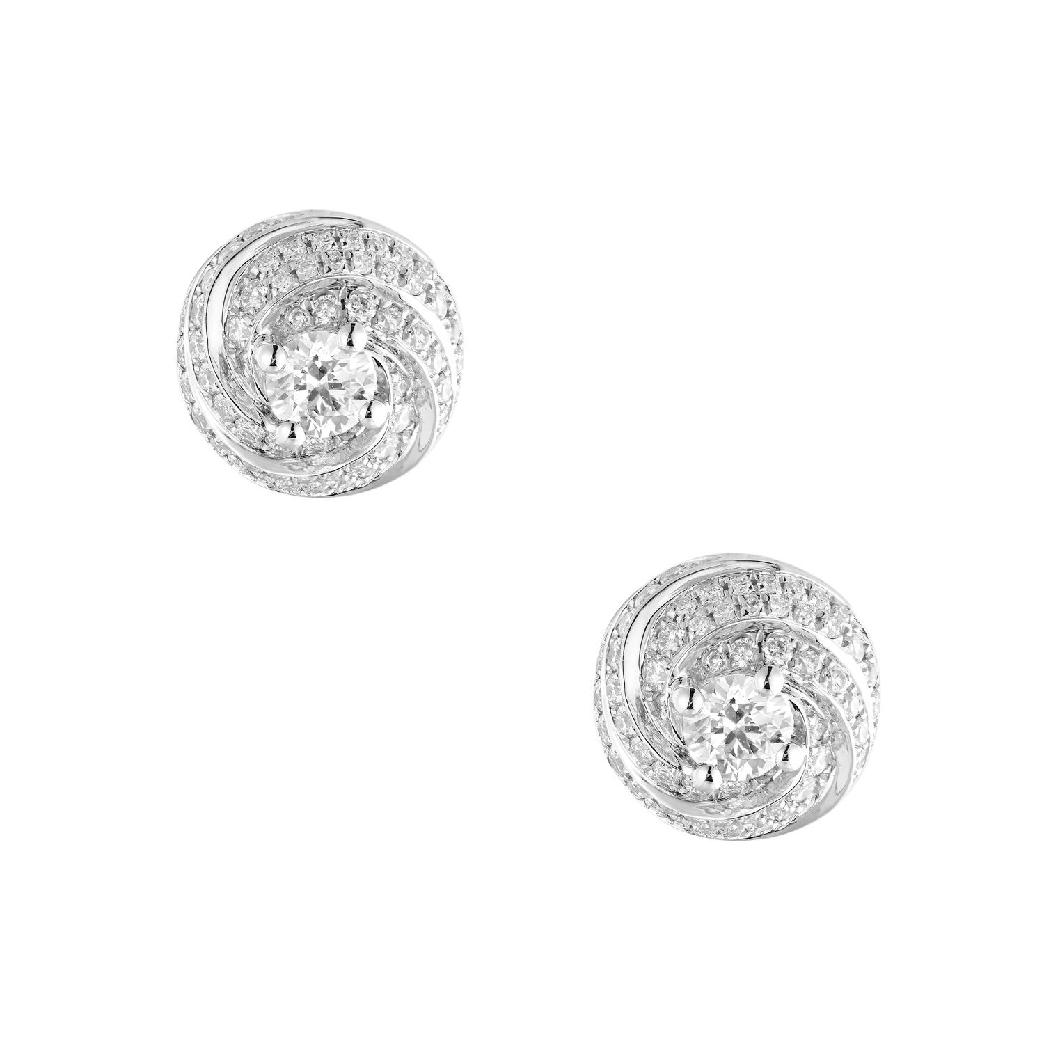 14K White Gold Lab Grown Diamond Stud Earrings MZ10001