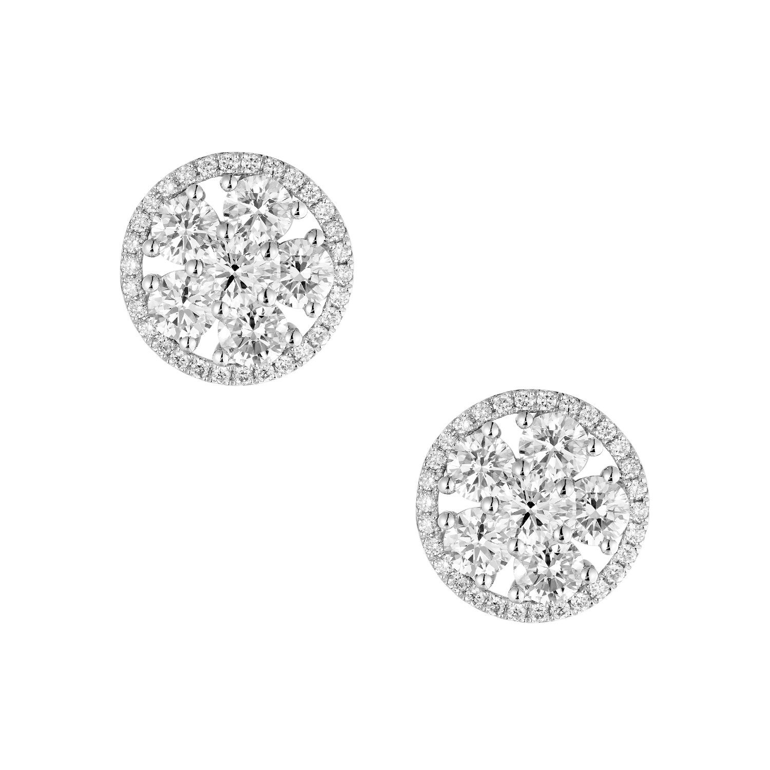 14K White Gold Lab Grown Diamond Stud Earrings MZ10592