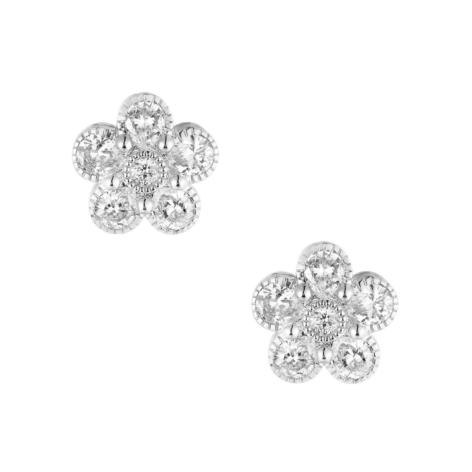 14K White Gold Lab Grown Diamond Stud Earrings MZ10588