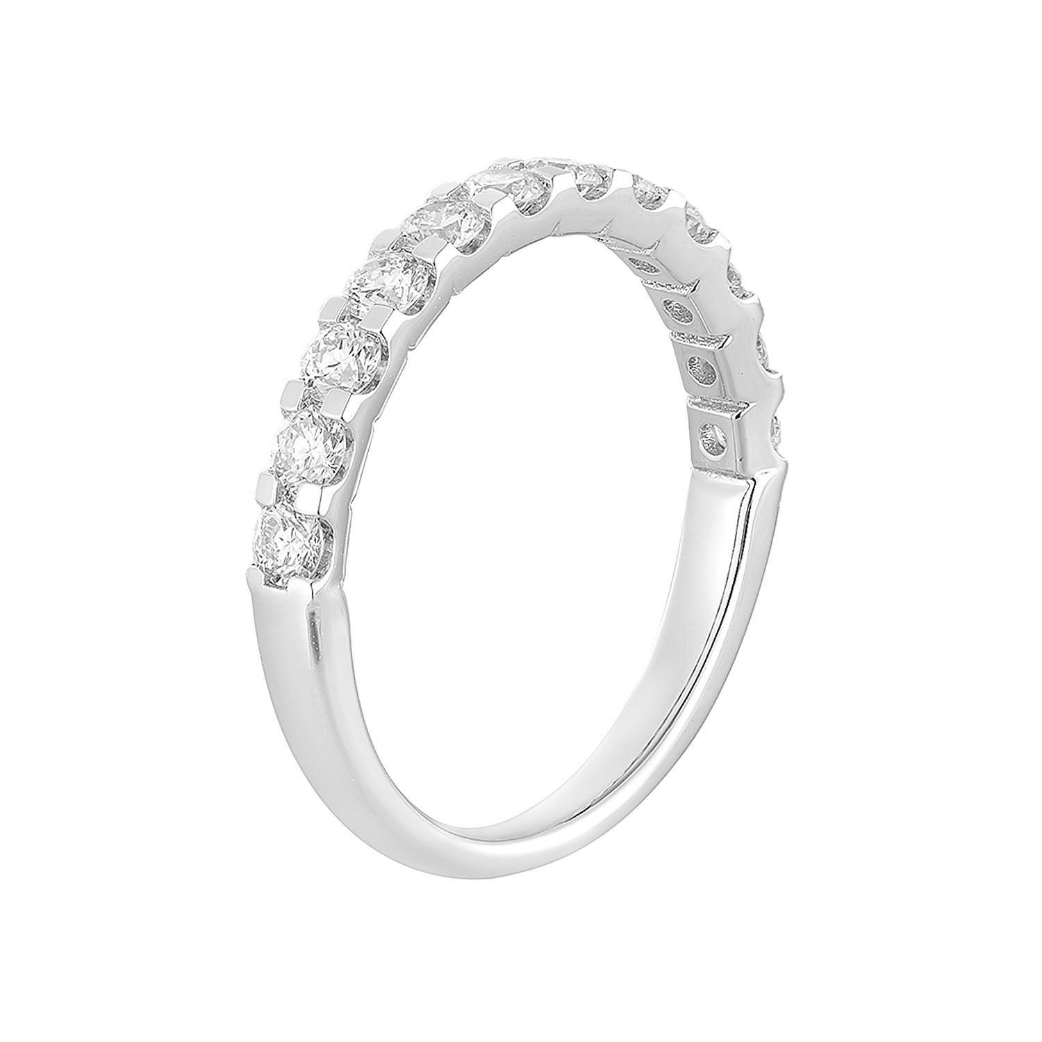 14K White Gold Round Natural Diamond Wedding Band MZ11904