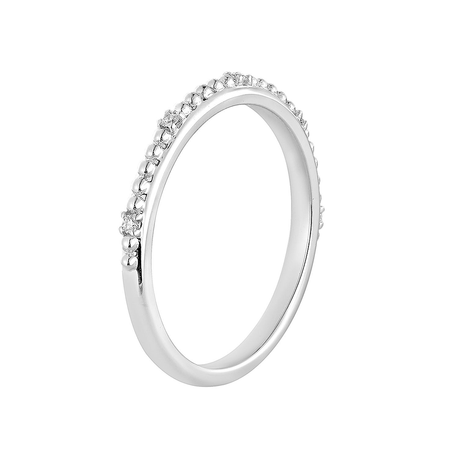 14K White Gold Round Natural Diamond Wedding Band MZ11918