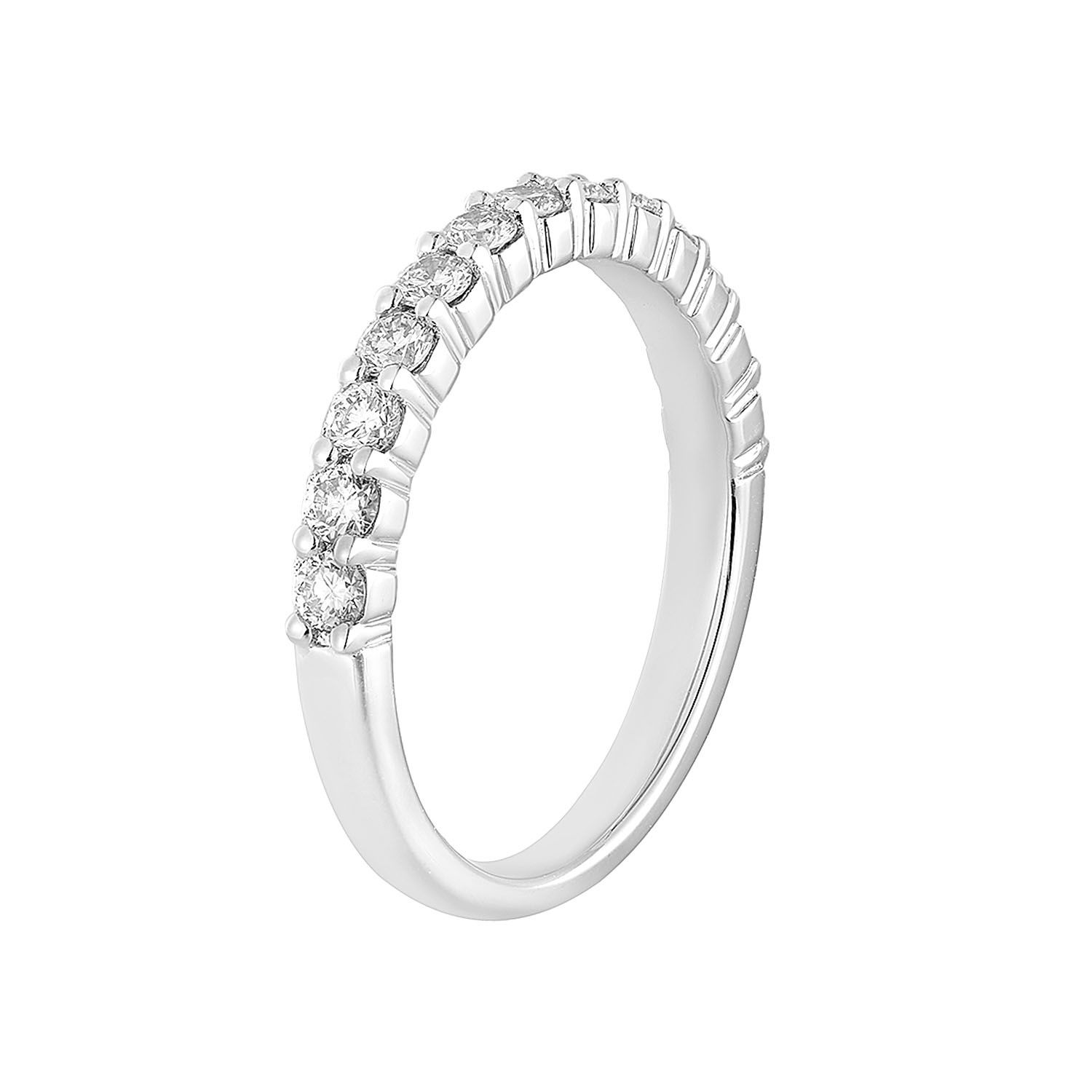 14K White Gold Round Natural Diamond Band MZ11917