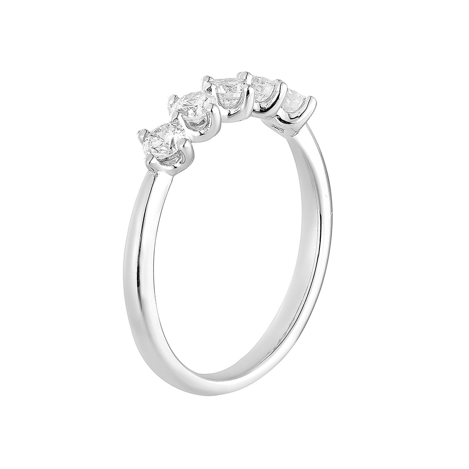 14K White Round Lab Grown Diamond Wedding Band MZ11928