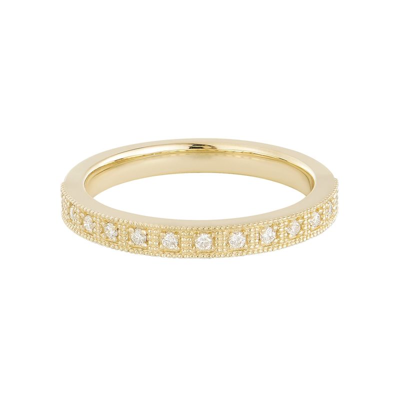 14K Yellow Gold Round Natural Diamond  Wedding Band MZ11971