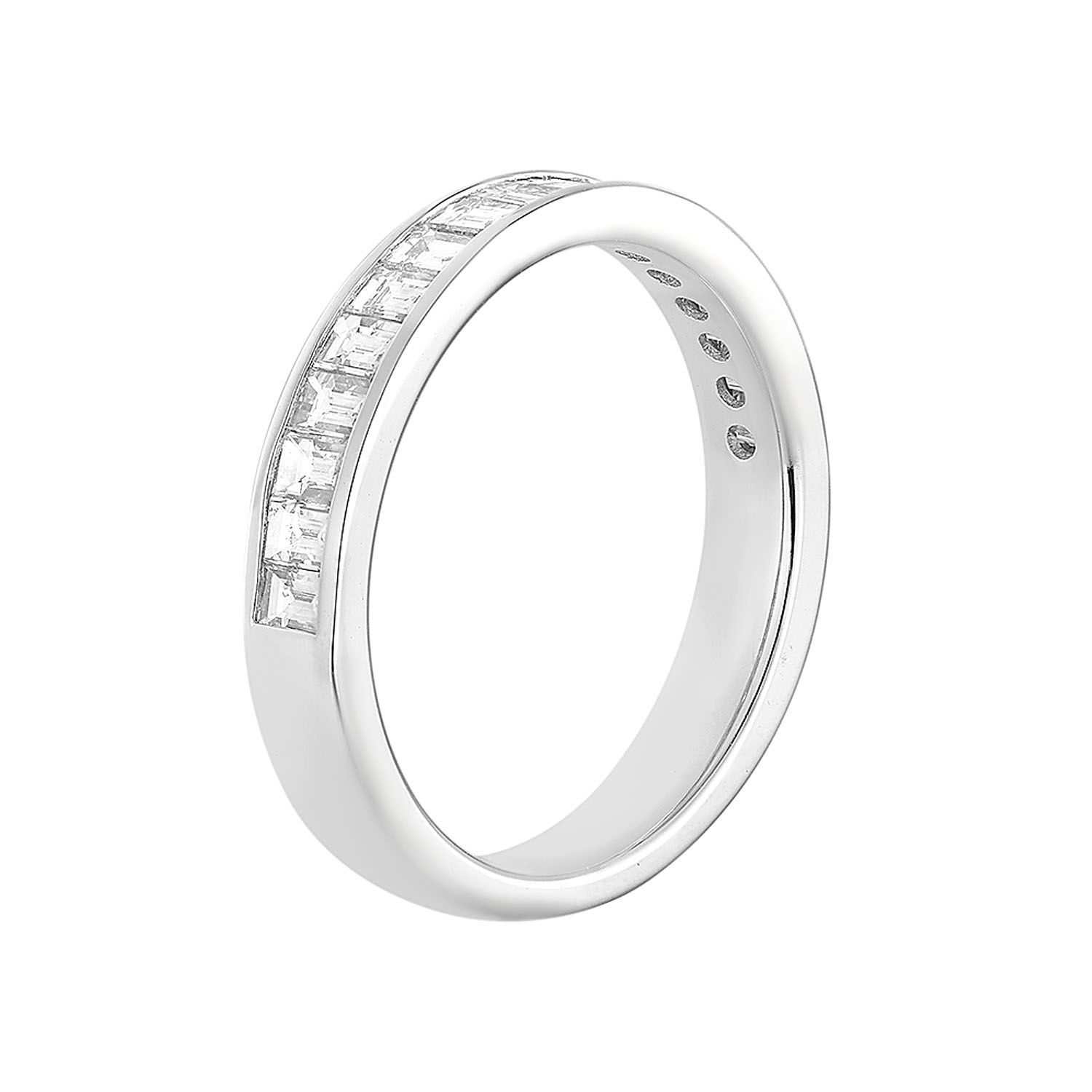 14K White Gold Baguette Natural Diamond  Band MZ11935